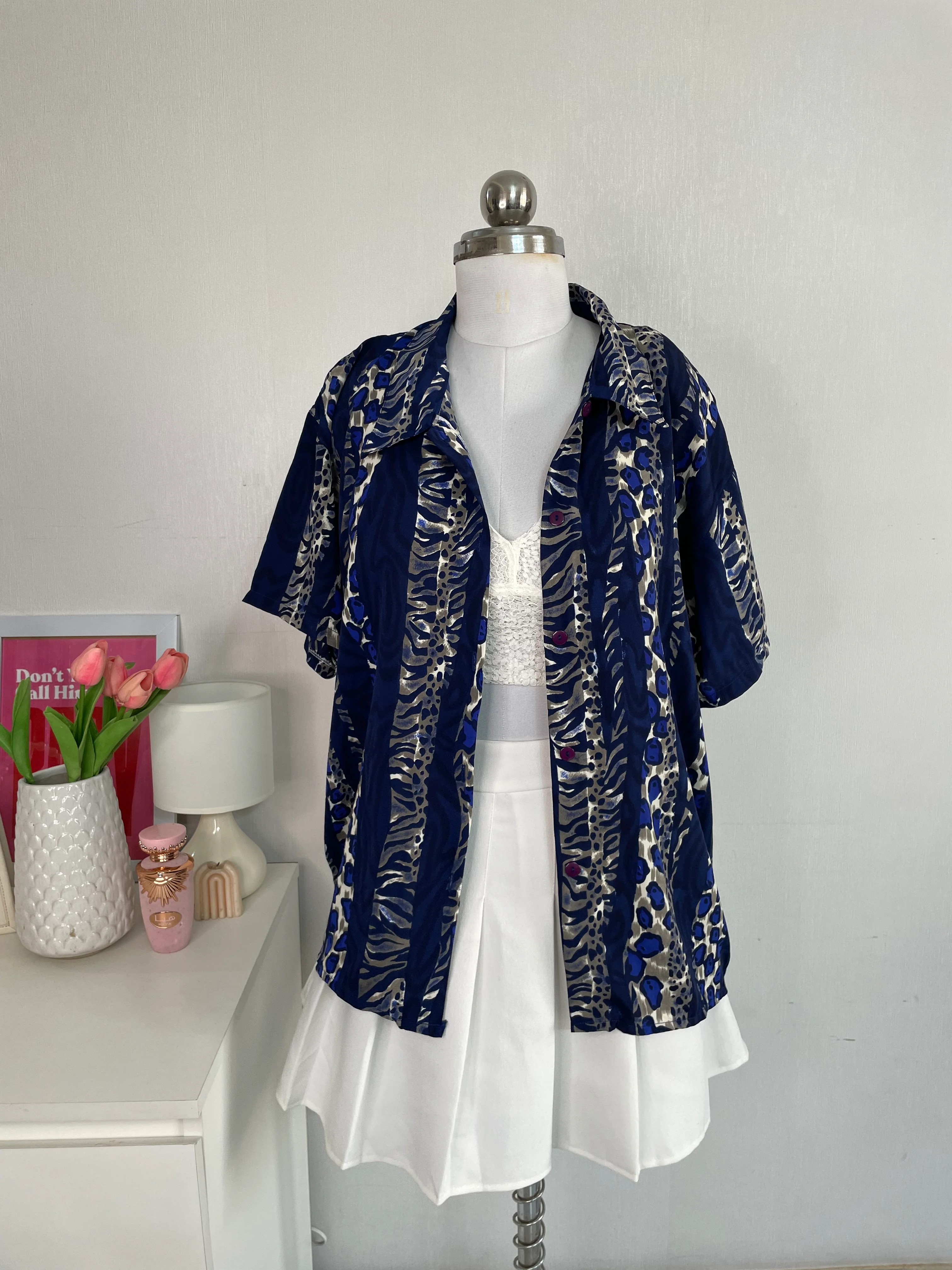 SHADES OF BLUE PRINTED SHIRT - BUST 42