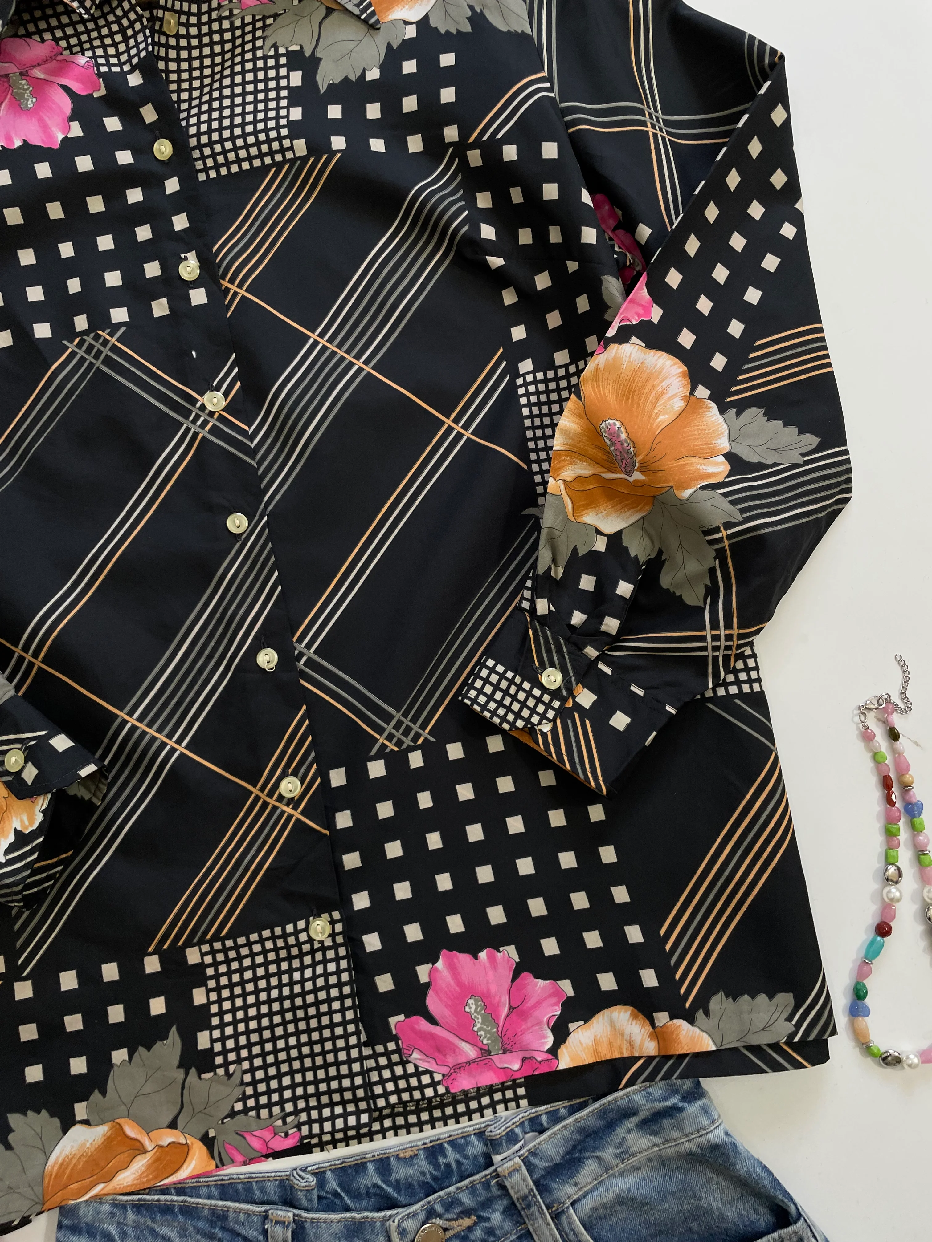 Black Printed Shirt-Bust 48 - Image 3