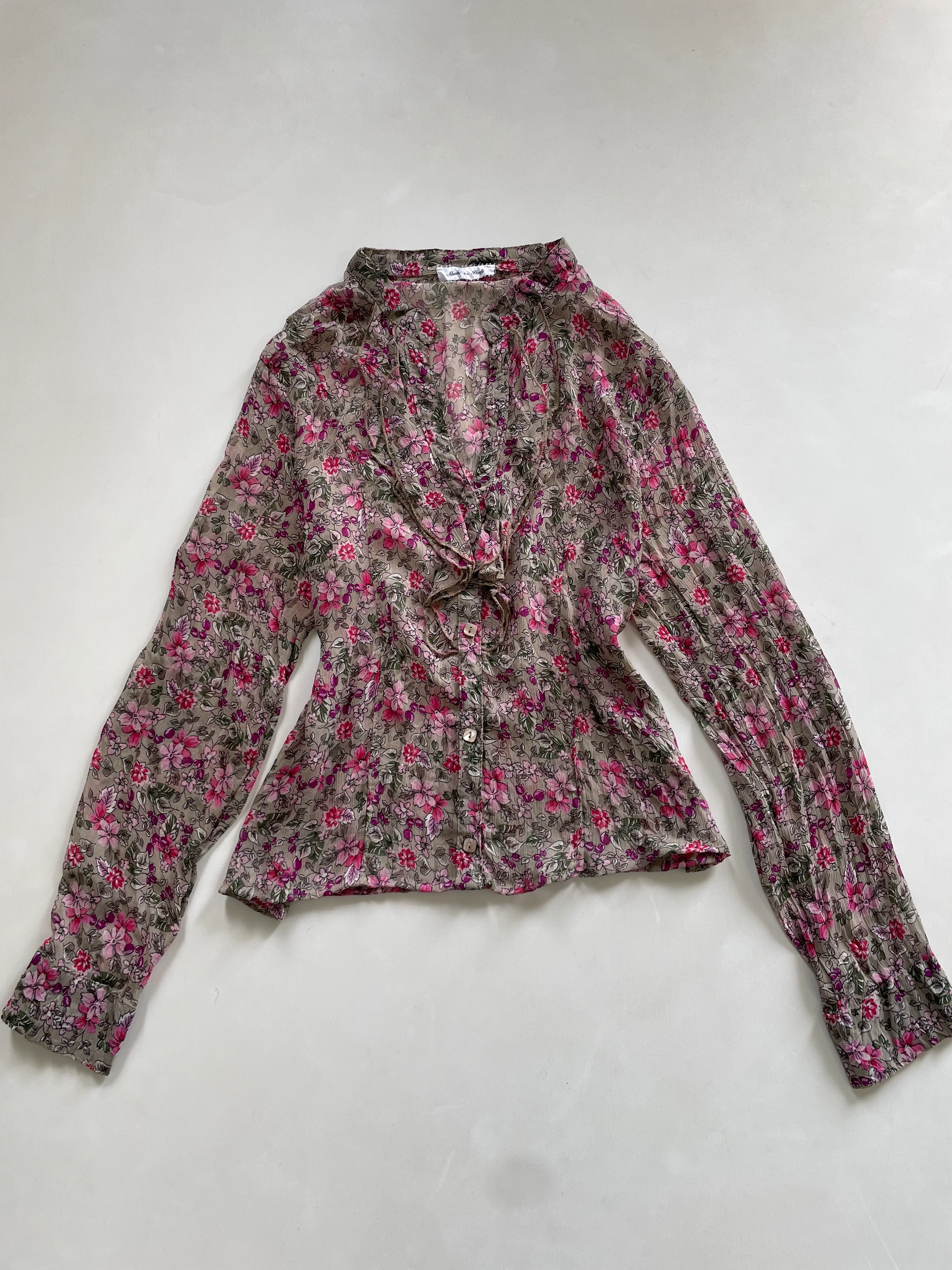 Ruffle Sheer Shirt-Bust 36