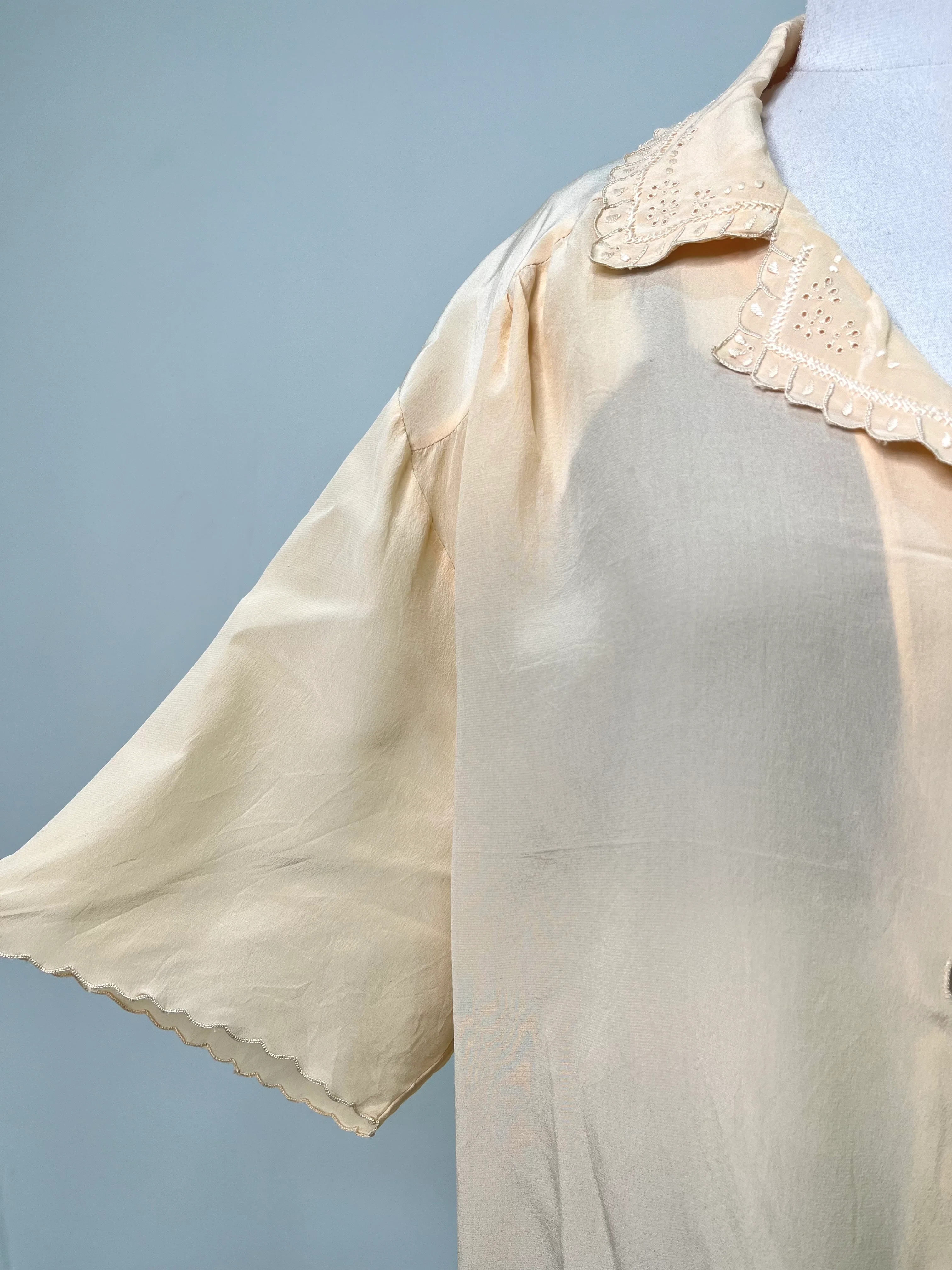 Embroidered Pure Silk Shirt-Bust 44 - Image 3