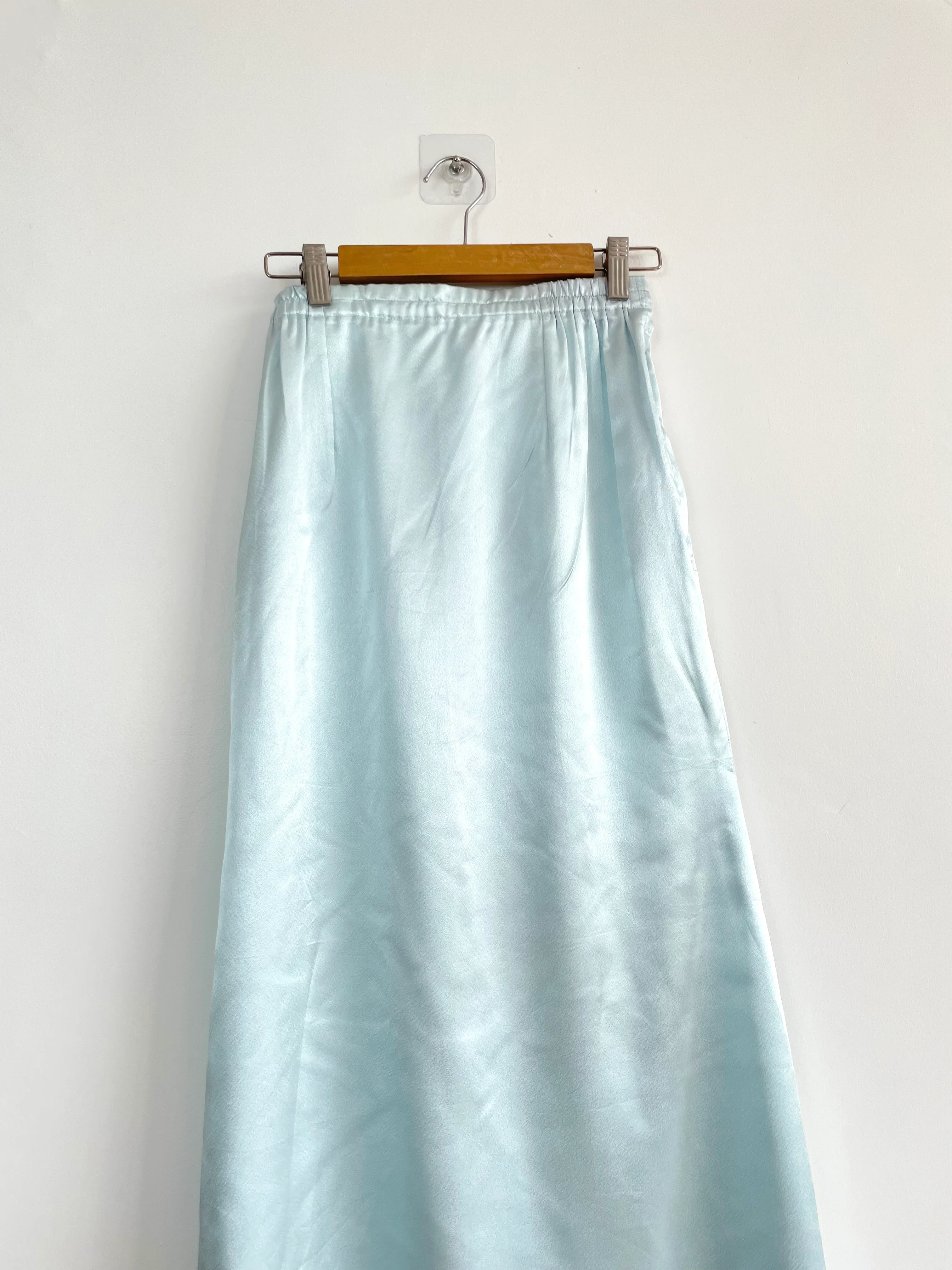 Baby Blue Satin Skirt-Waist 26 to 28 - Image 2