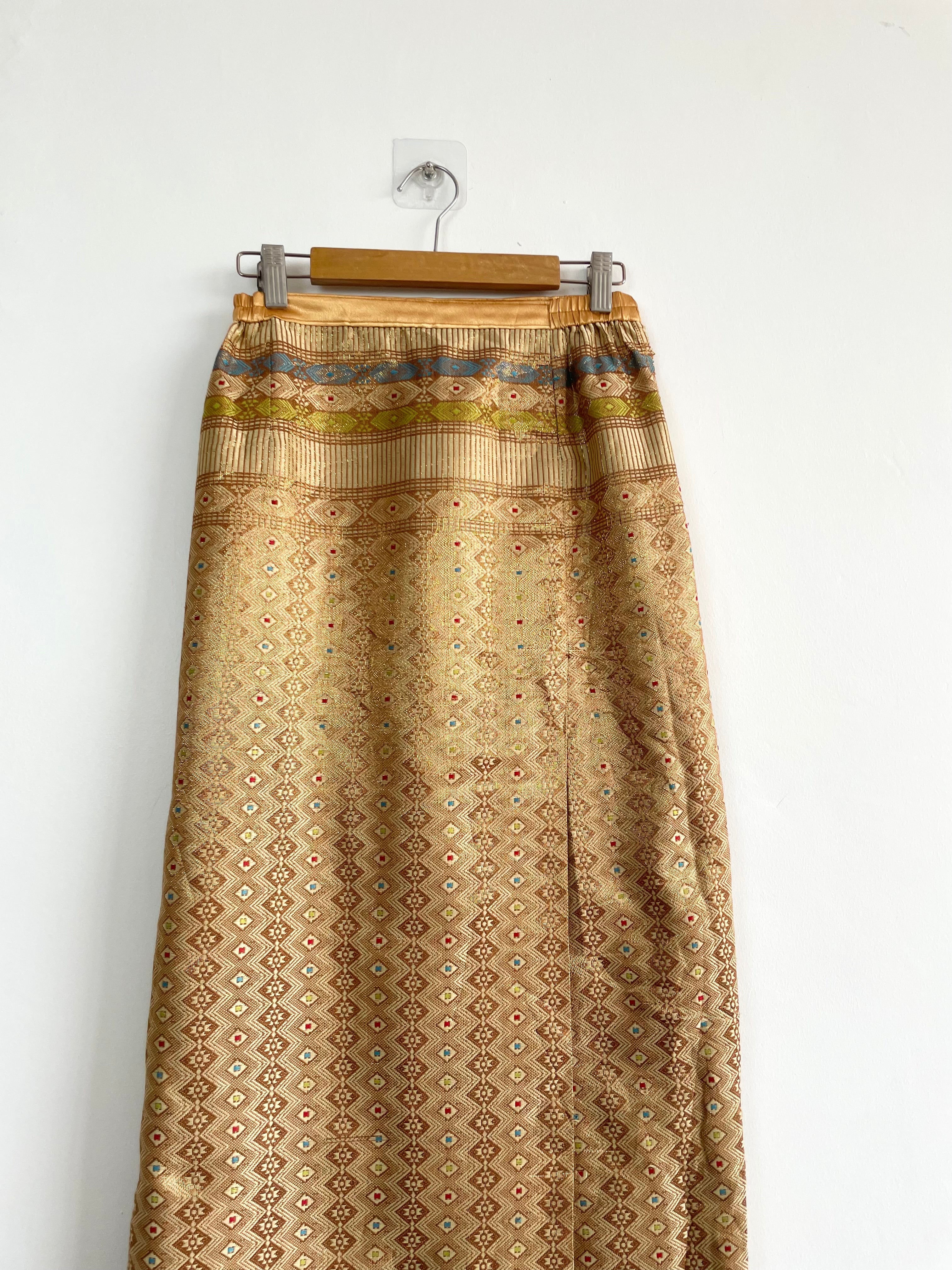 Vintage Gold Shimmer Skirt-Waist 28 to 30 - Image 2