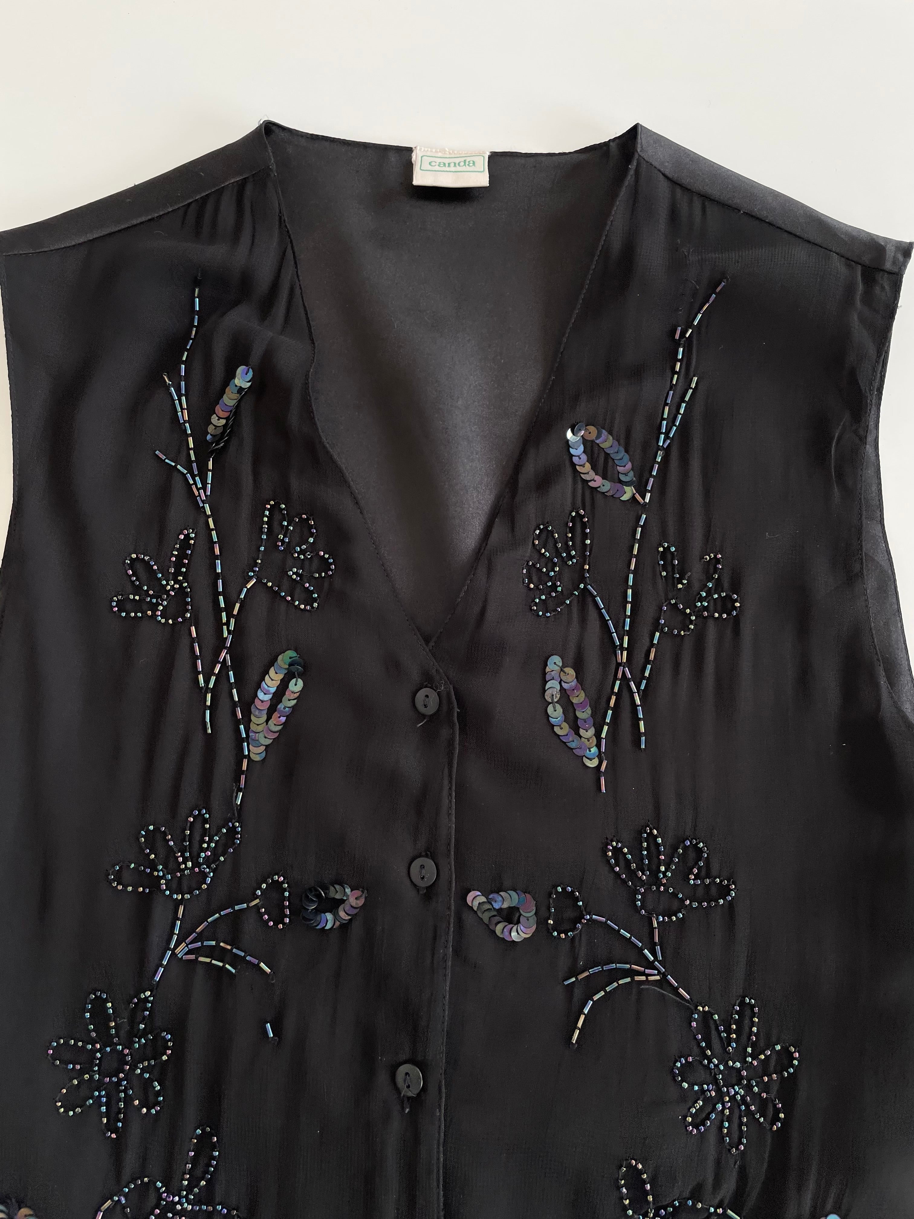 Canda Vintage Hand Embroidered Waistcoat-Bust 42 - Image 2