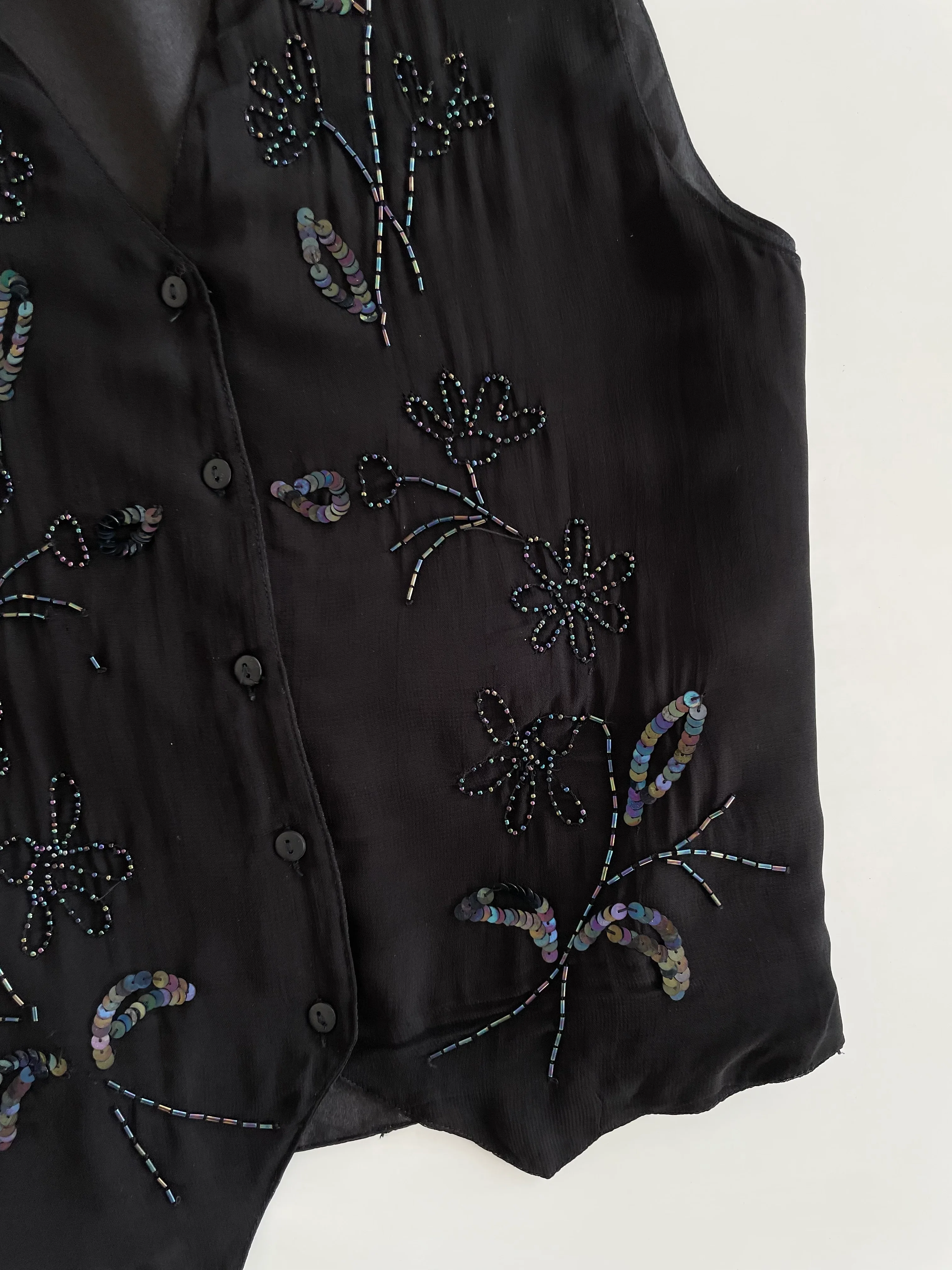 Canda Vintage Hand Embroidered Waistcoat-Bust 42 - Image 3