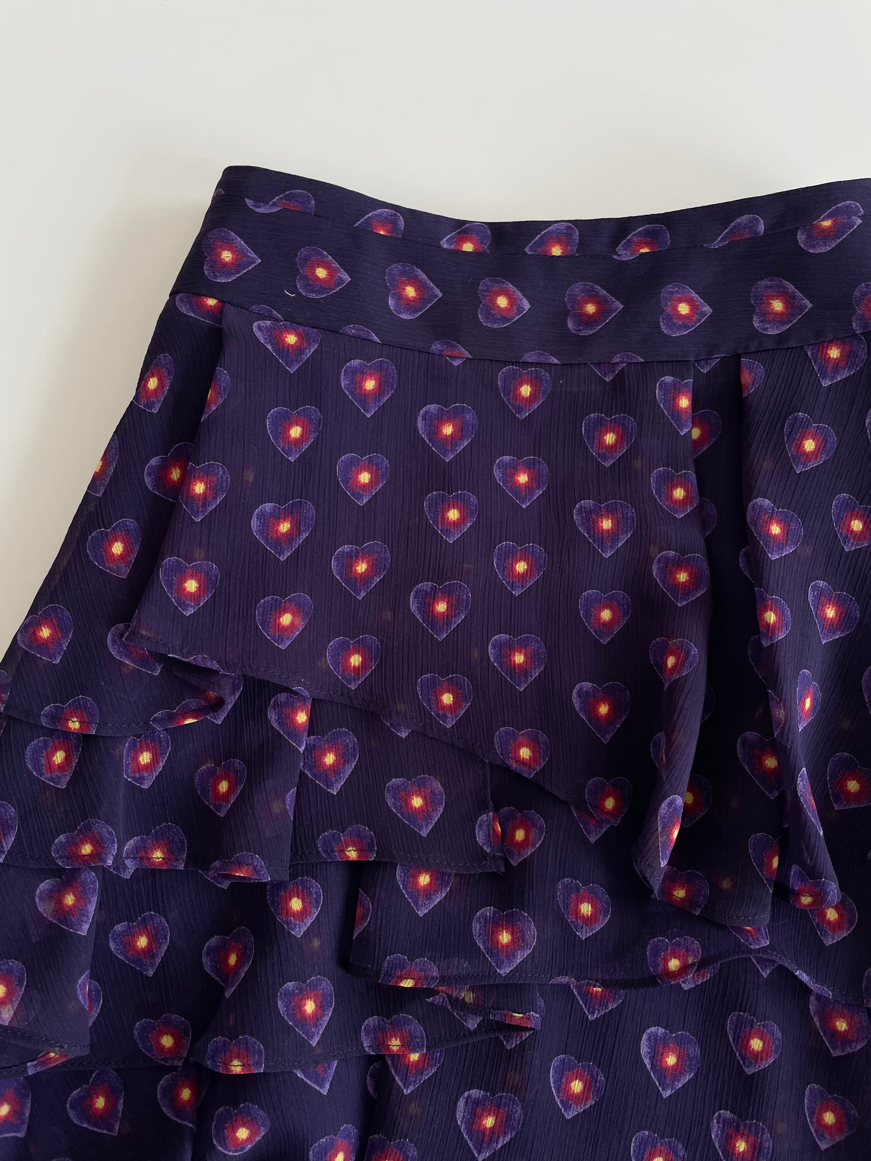 Purple Hearts Ruffle Skirt-Waist 26 - Image 2