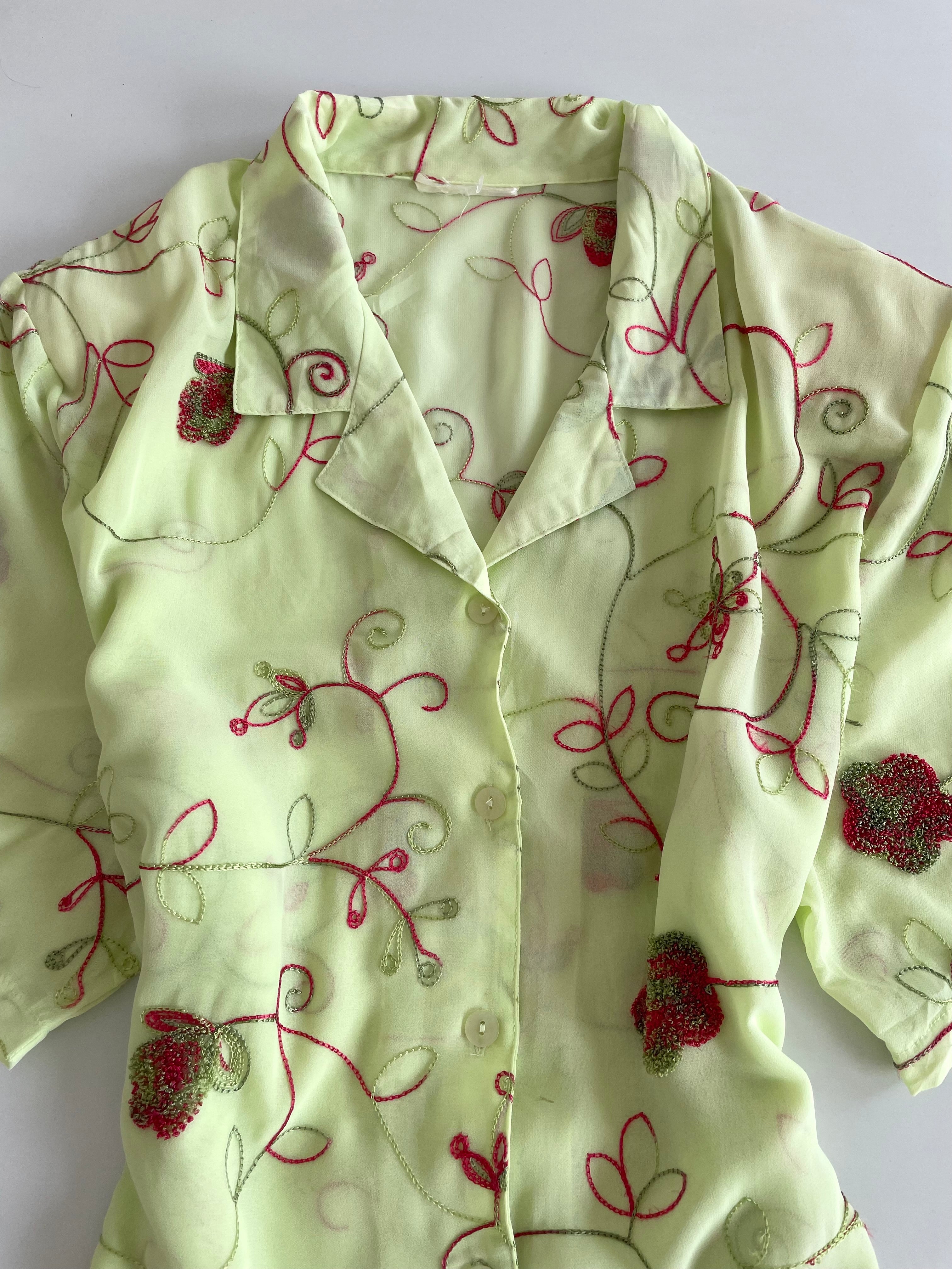 Embroidered Sheer Shirt-Bust 52 - Image 2