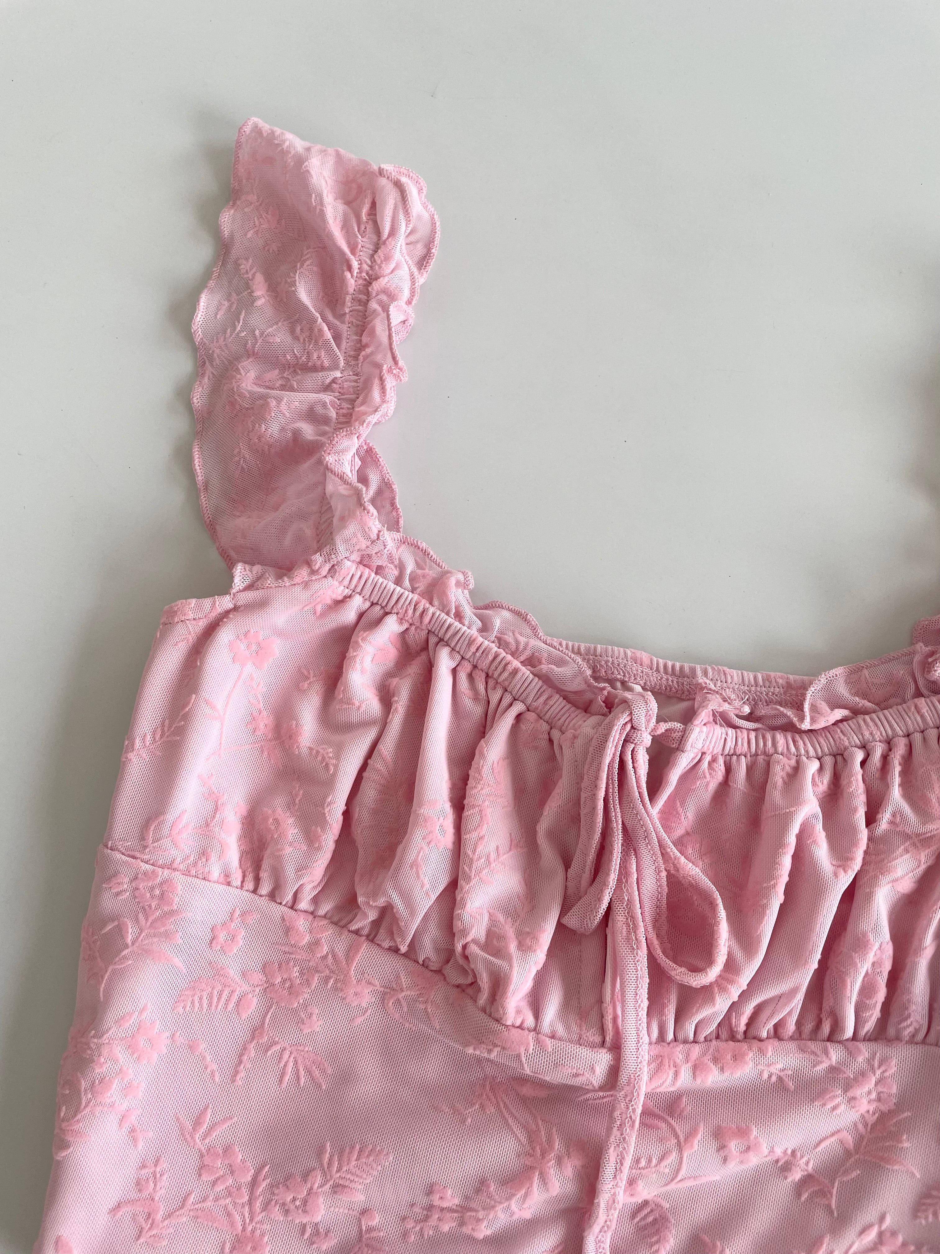 Pink Ruffle Top-Bust 30 to 32 - Image 2