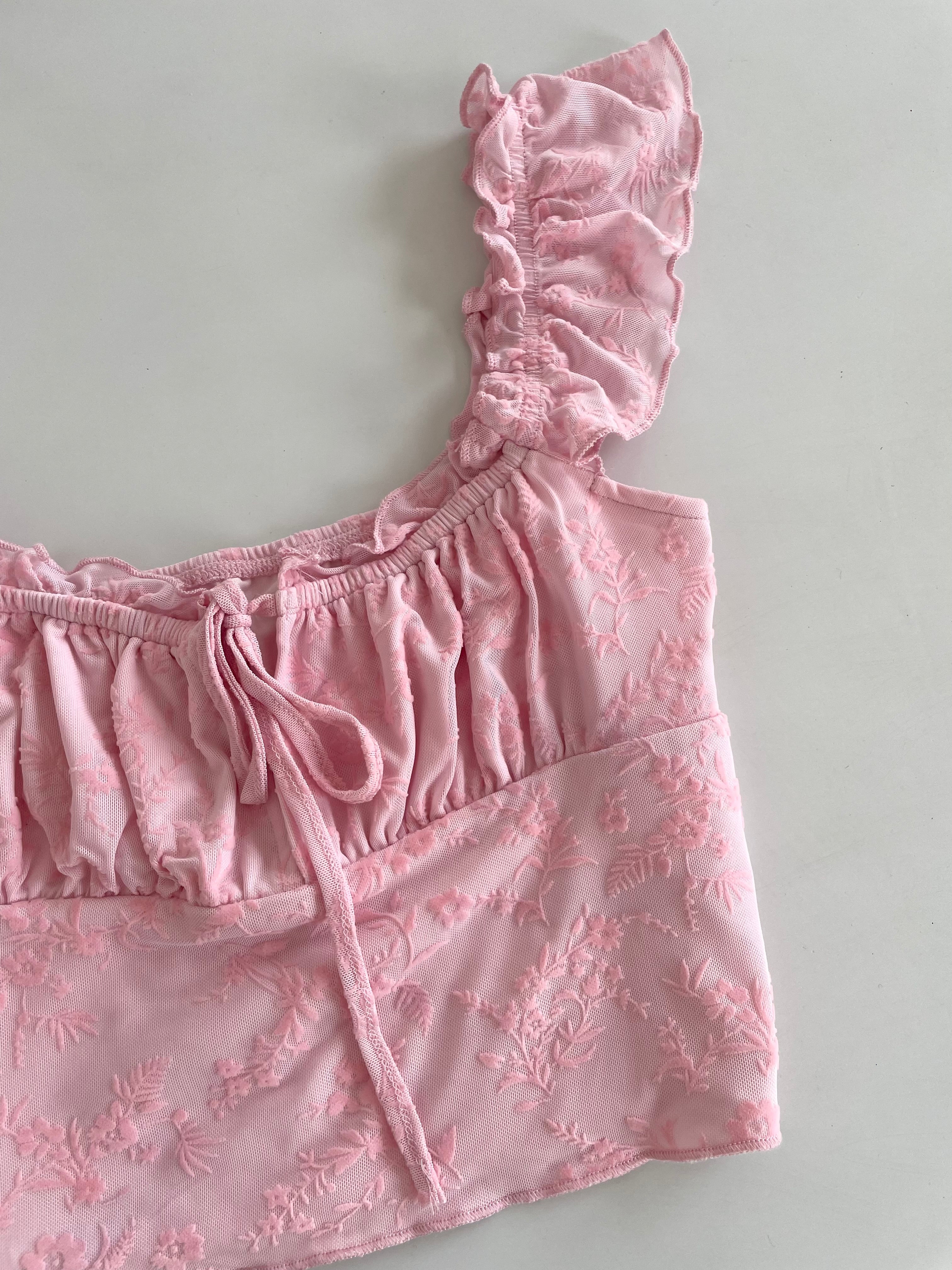 Pink Ruffle Top-Bust 30 to 32 - Image 3