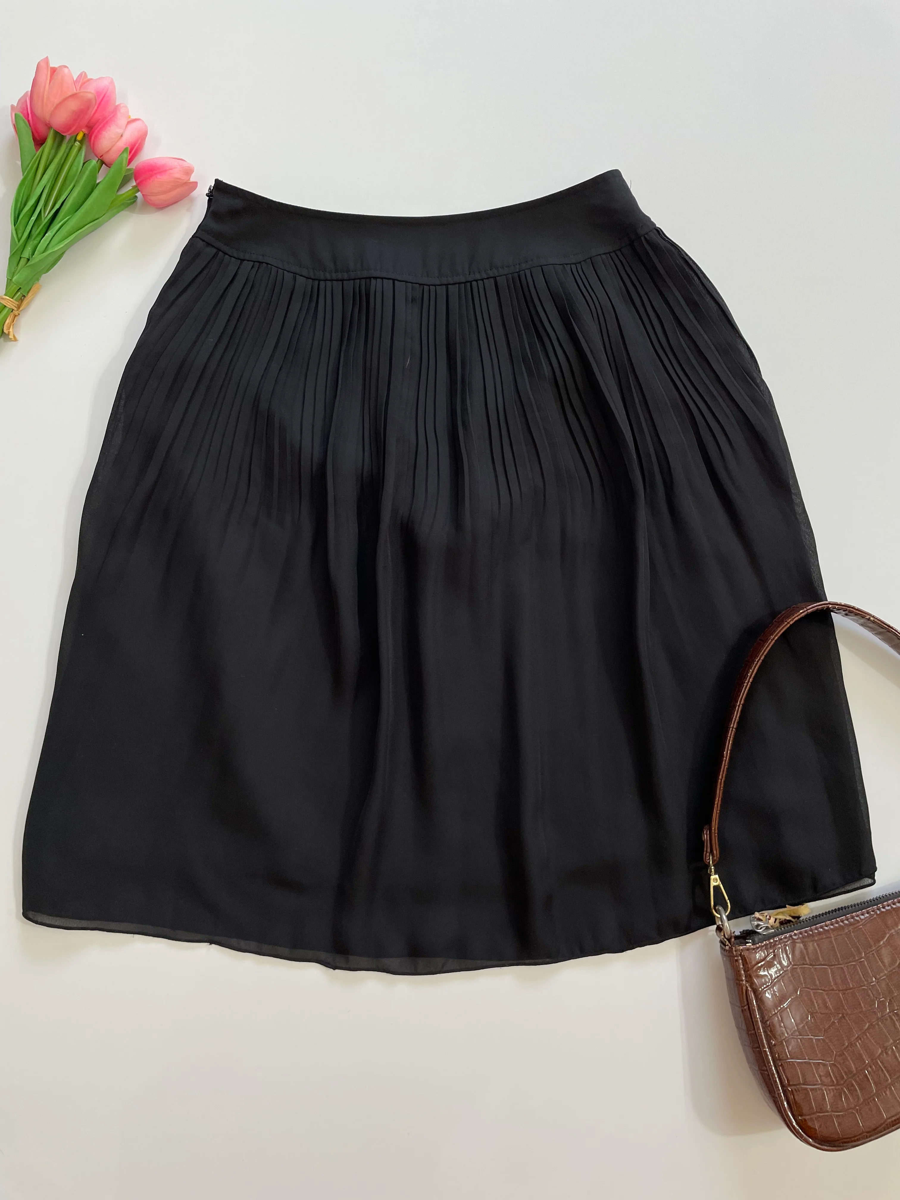 Black Pleated Skirt-Waist 26 - Image 2