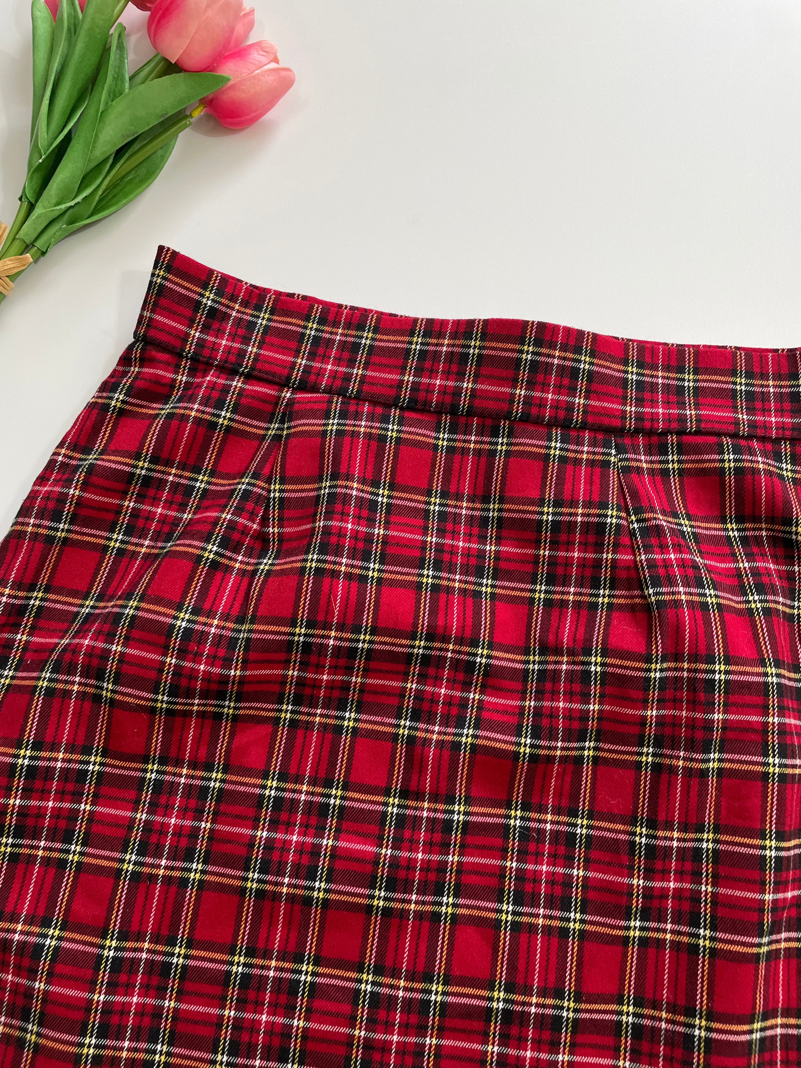 Cherry Plaid Skirt-Waist 26 - Image 3