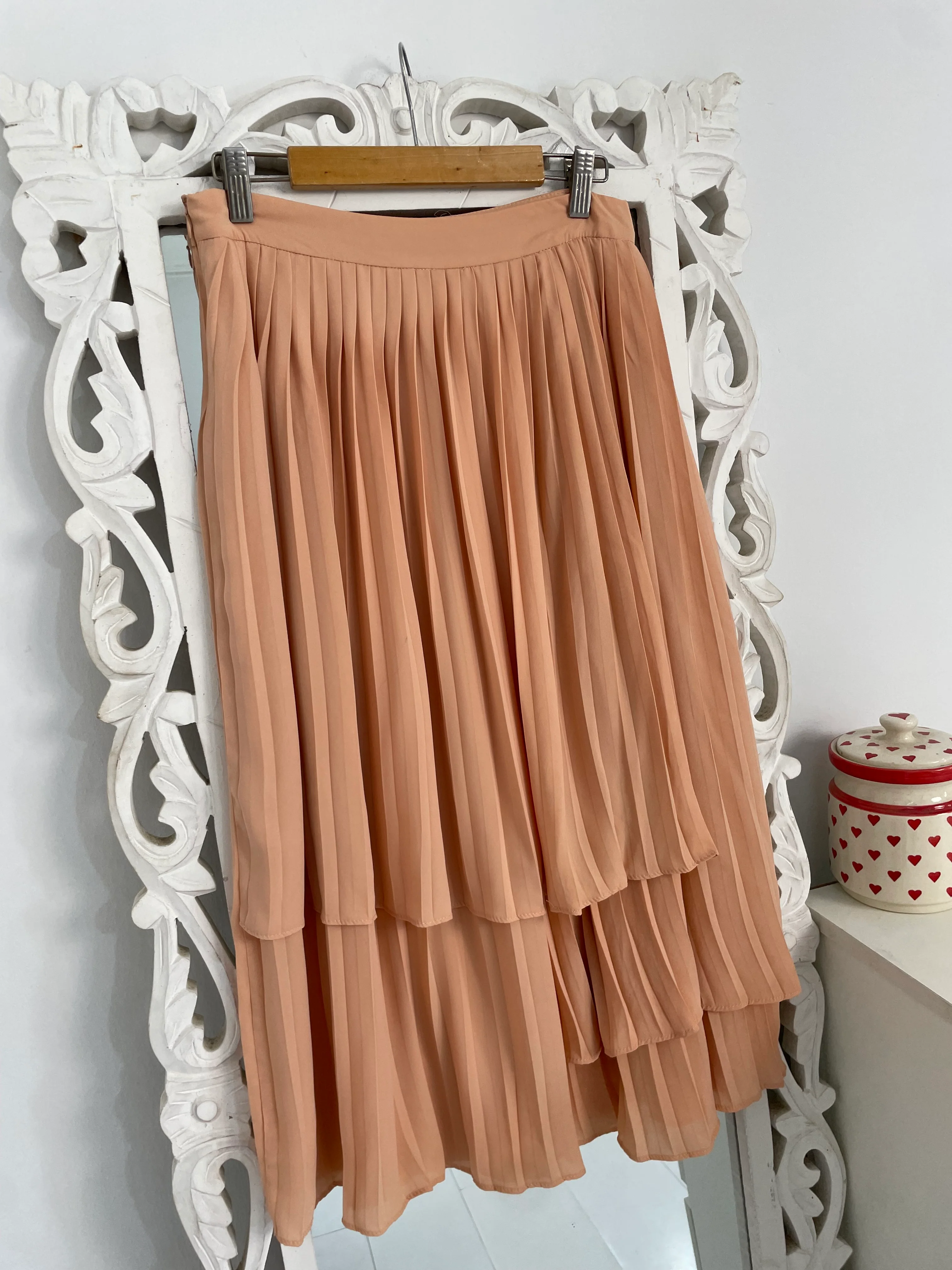 Peach Pleated Skirt-Waist 28