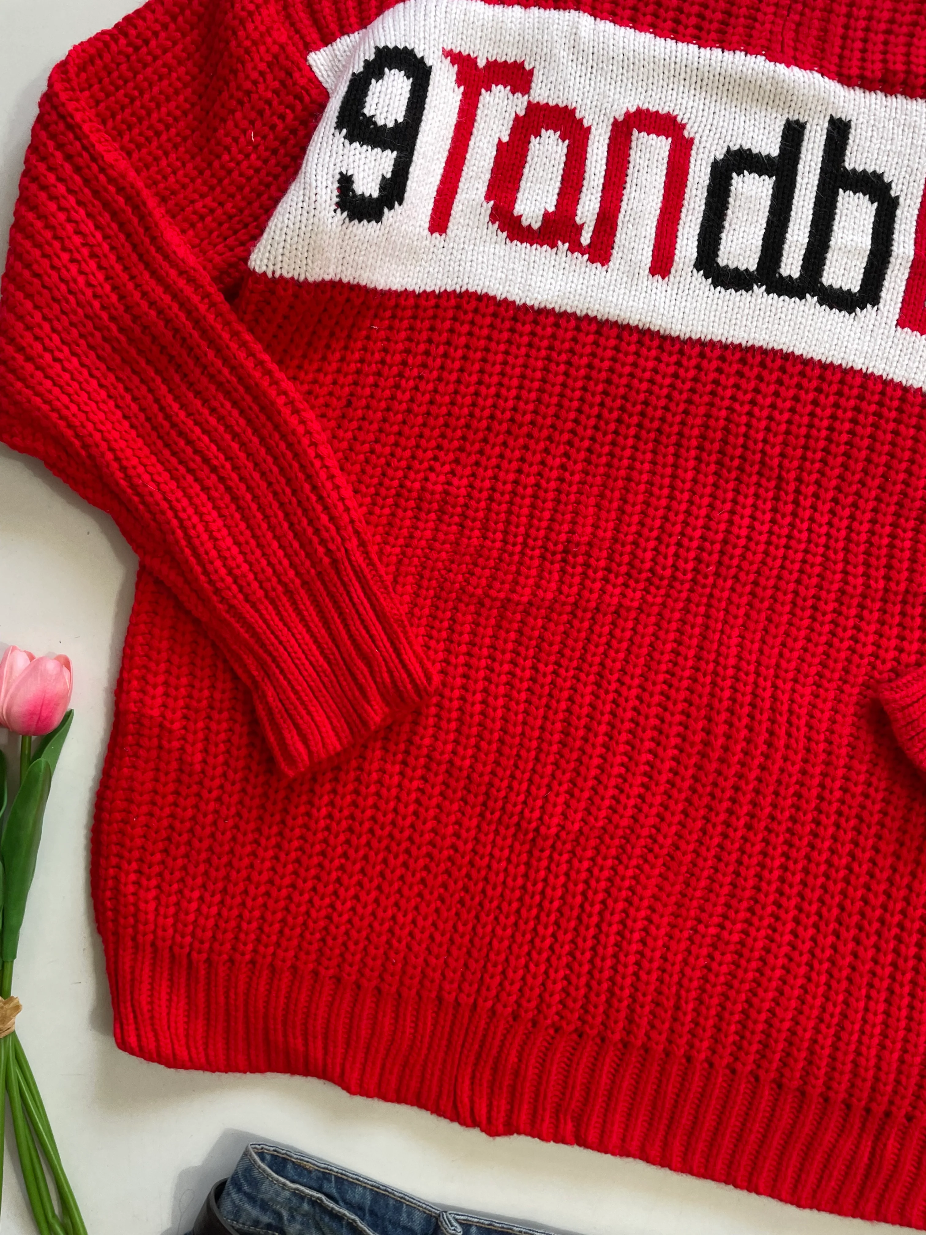 Red Half Zip Up Soft Sweater - Bust 42 to 46 - Image 3