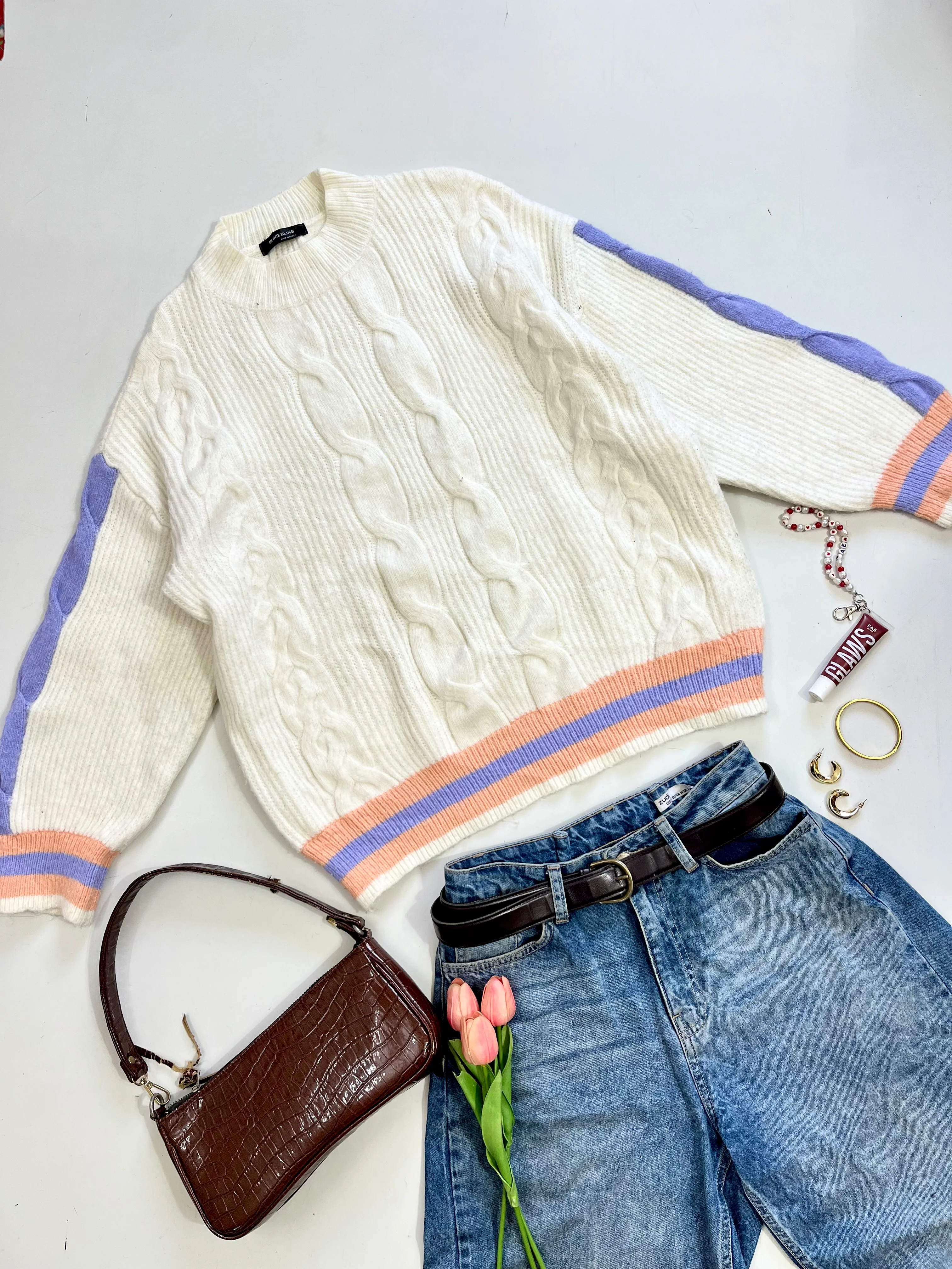 Bling Bling Cable Knit Soft Sweater - Bust 44 to 46 - Image 3