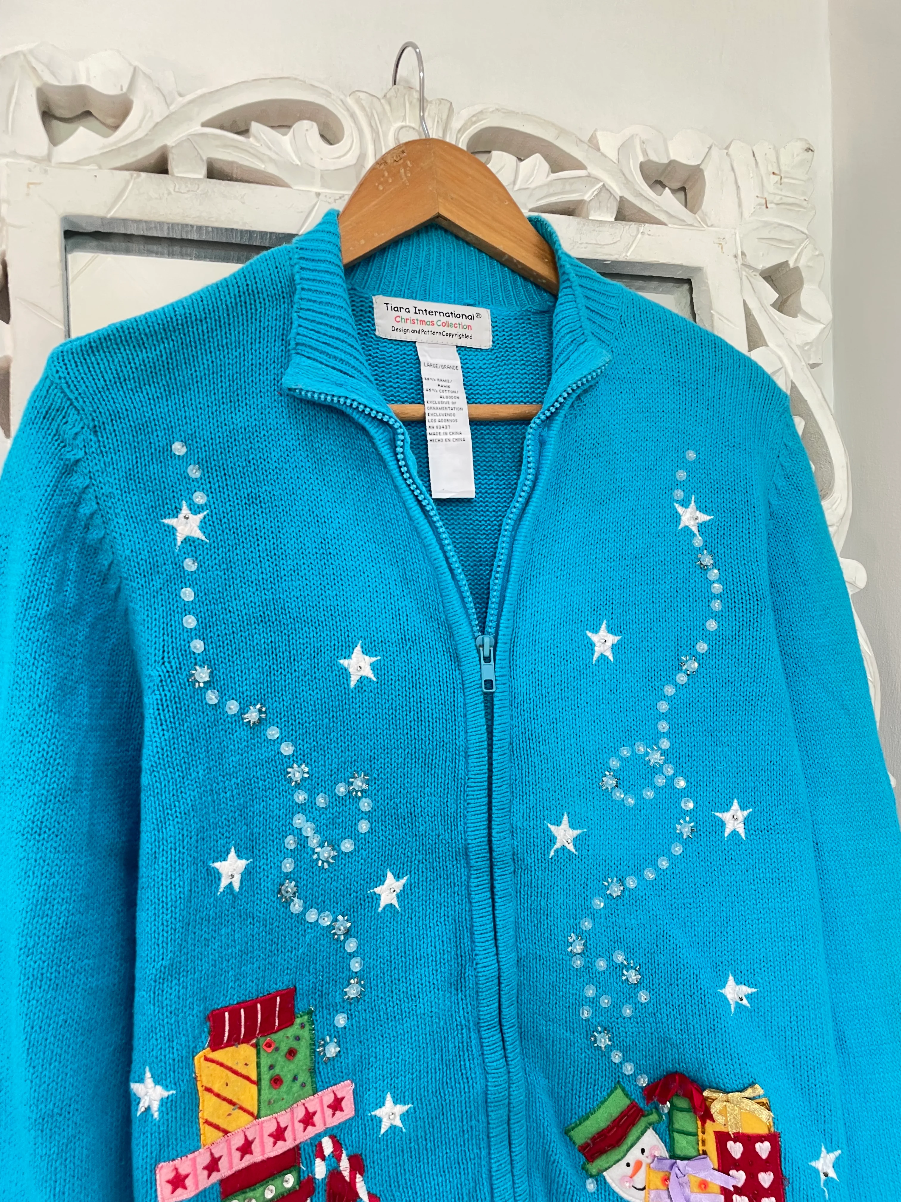 Tiara Embroidered Christmas Sweater-Bust 52 - Image 3