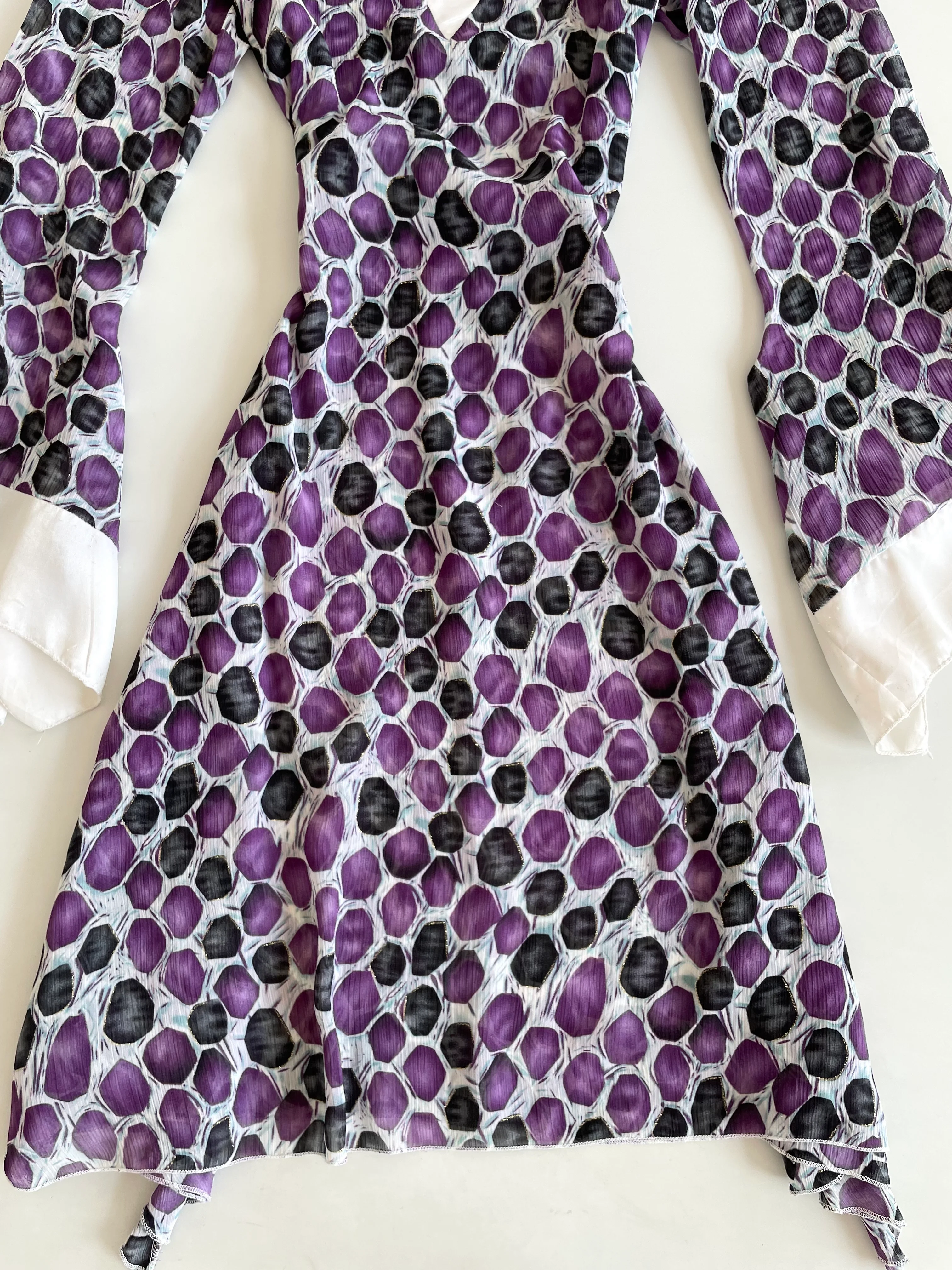 Asymmetric Sheer Vintage Dress-Bust 38 - Image 3
