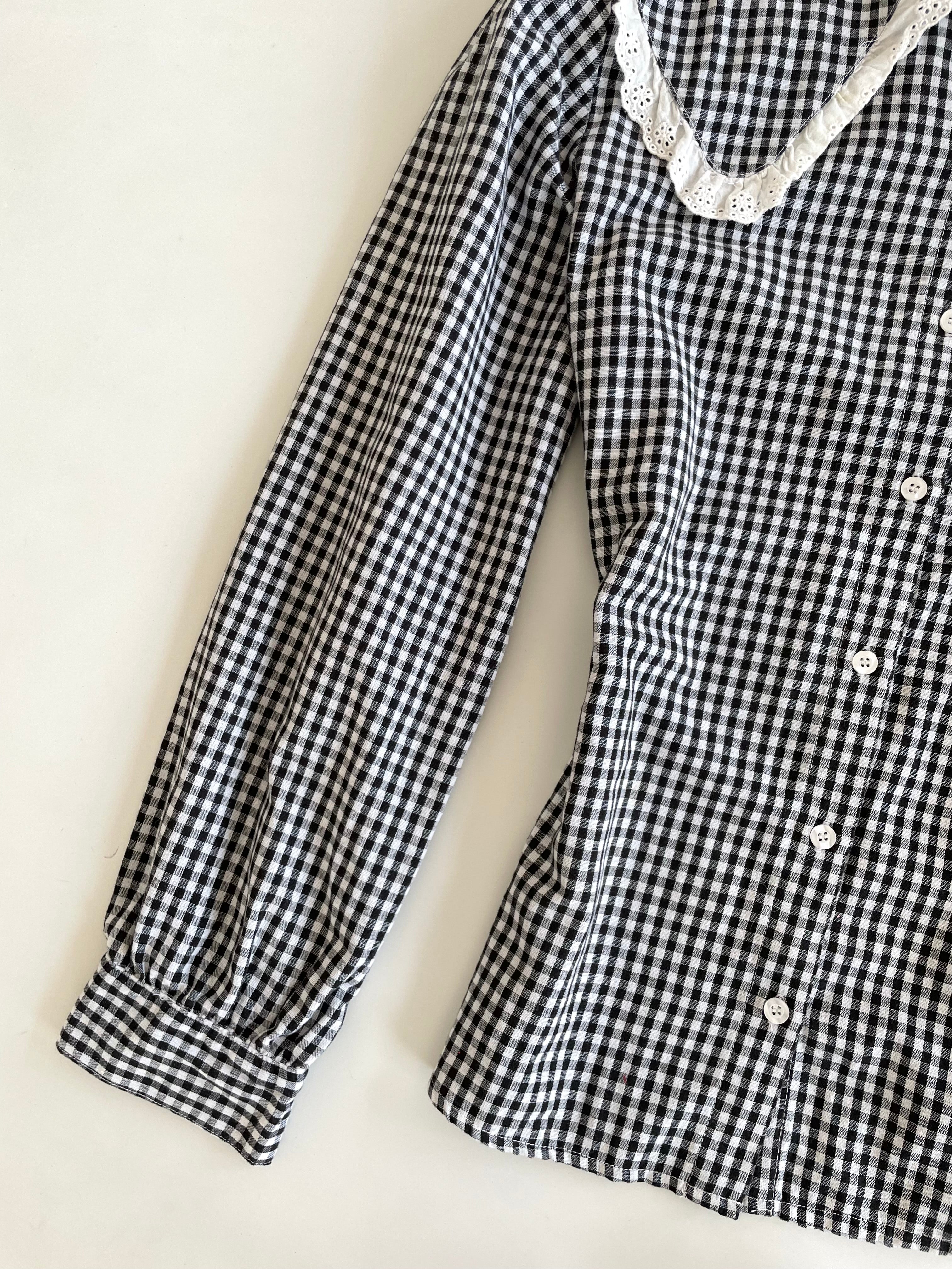 Gingham Peter Pan Shirt-Bust 42 - Image 2