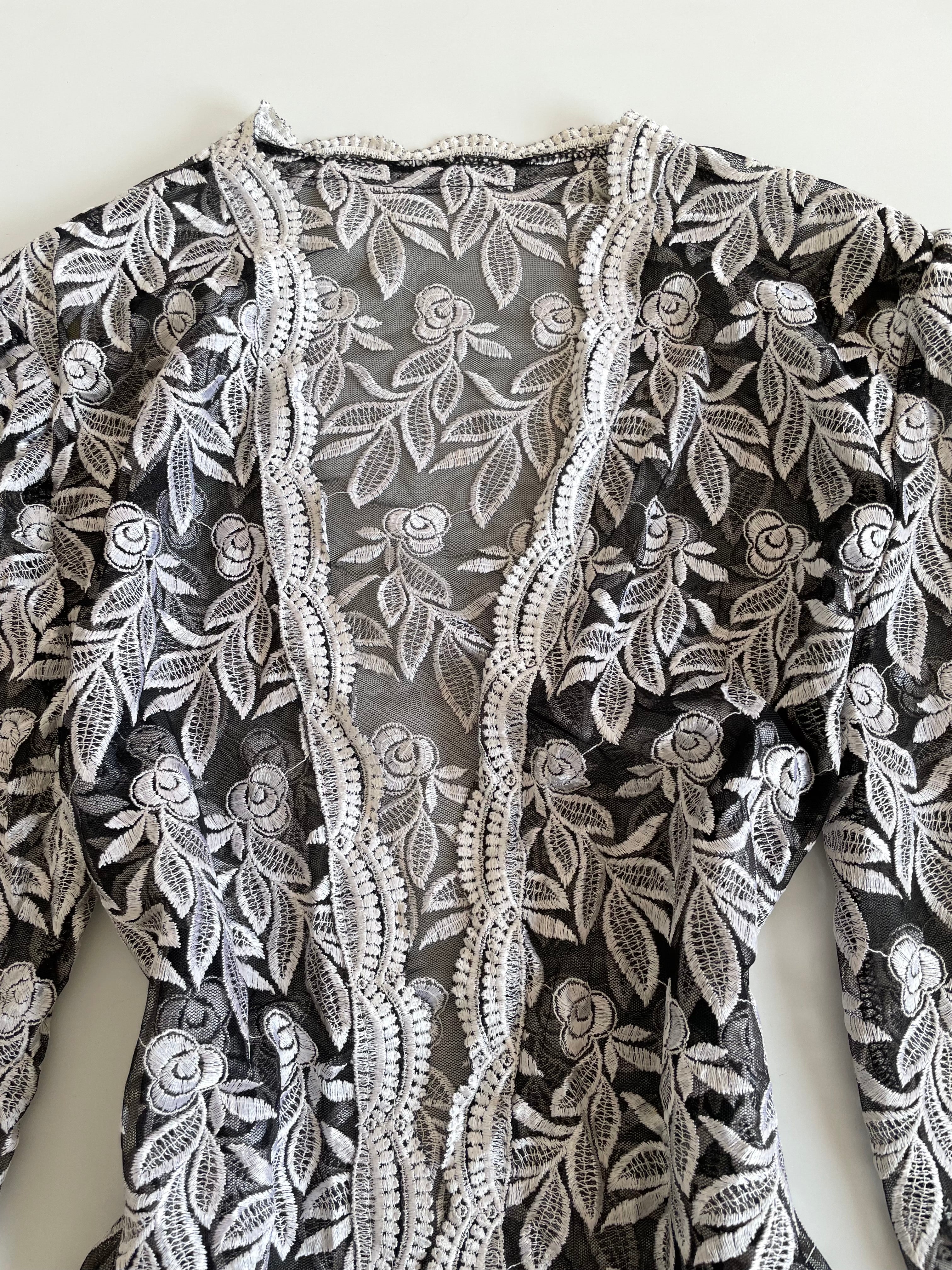 Embroidered Sheer Top-Bust 40 - Image 2