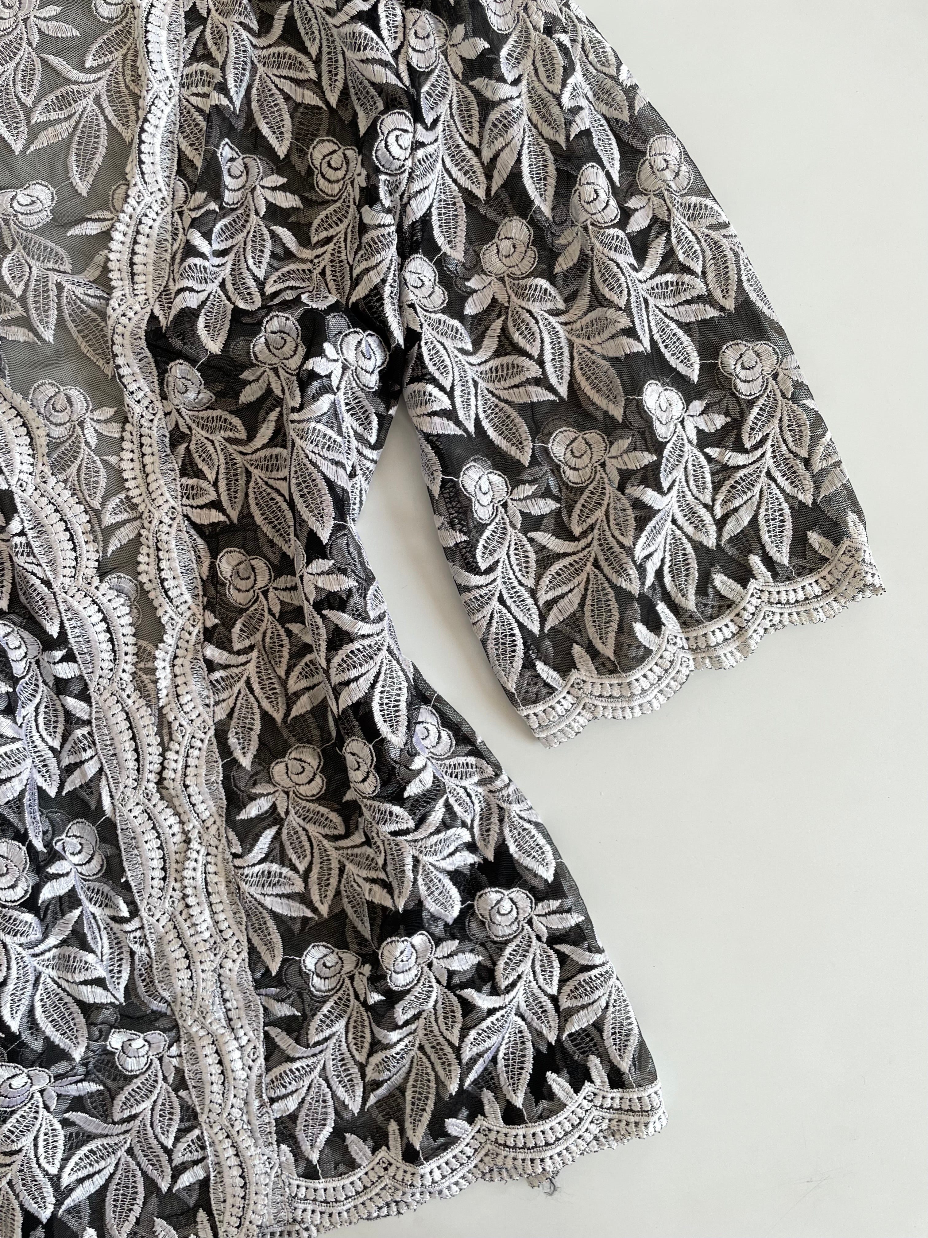 Embroidered Sheer Top-Bust 40 - Image 3