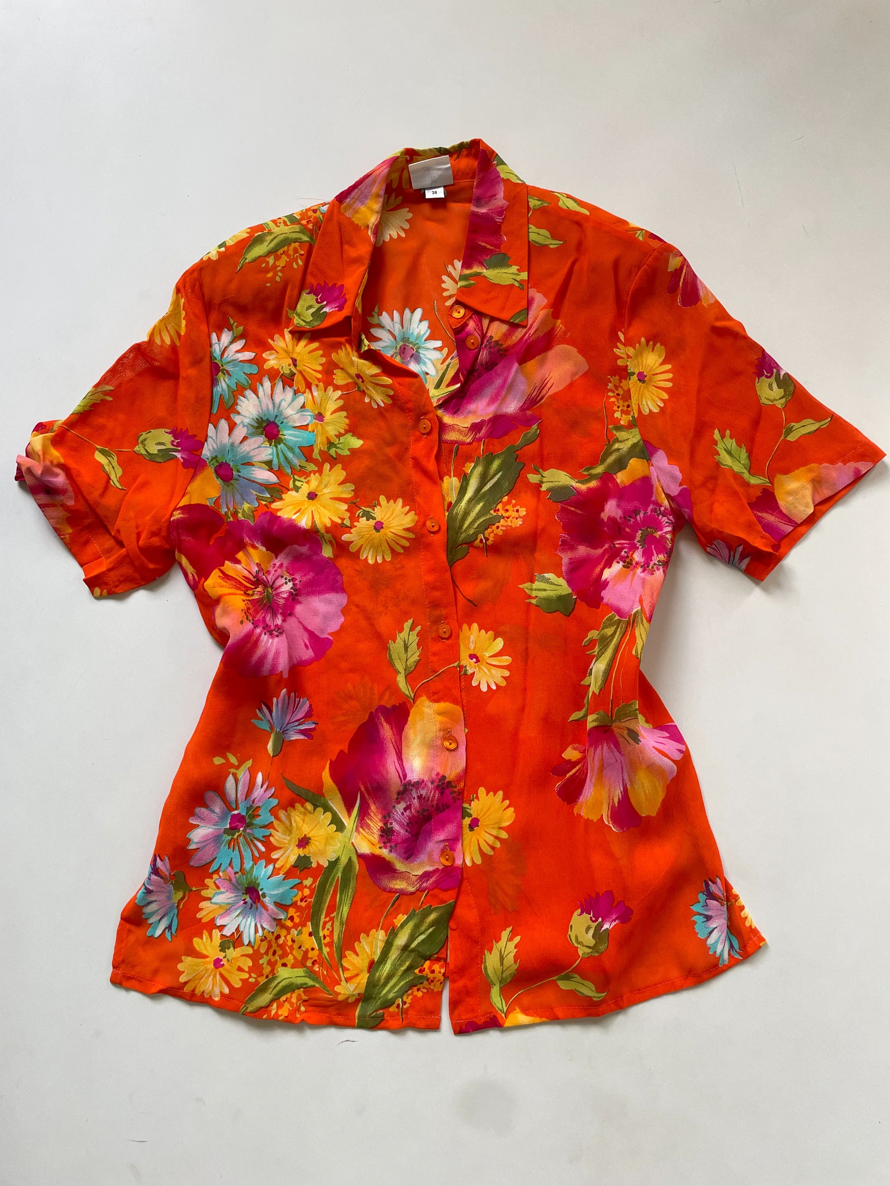 Sheer Floral Shirt-Bust 38