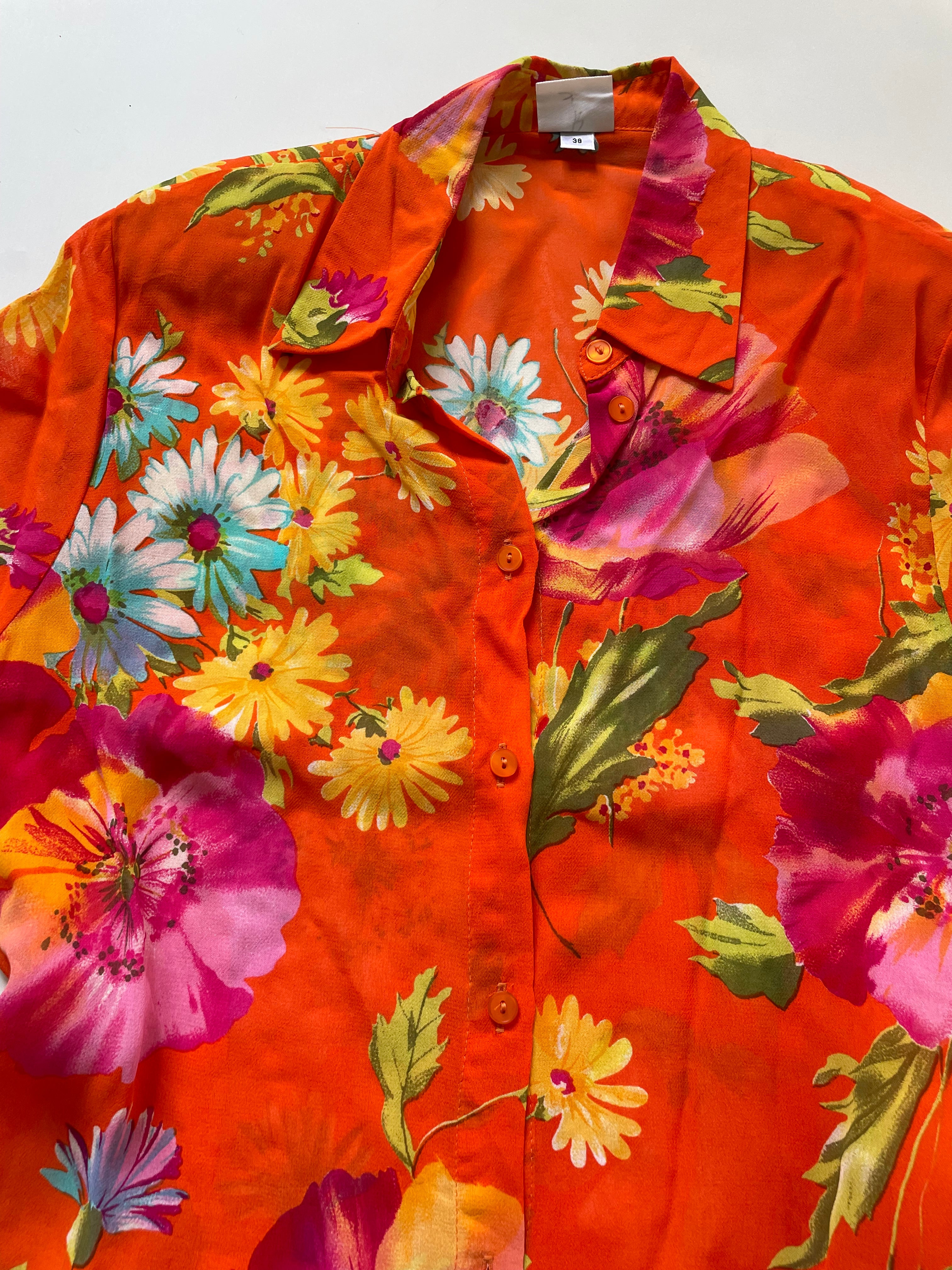 Sheer Floral Shirt-Bust 38 - Image 2