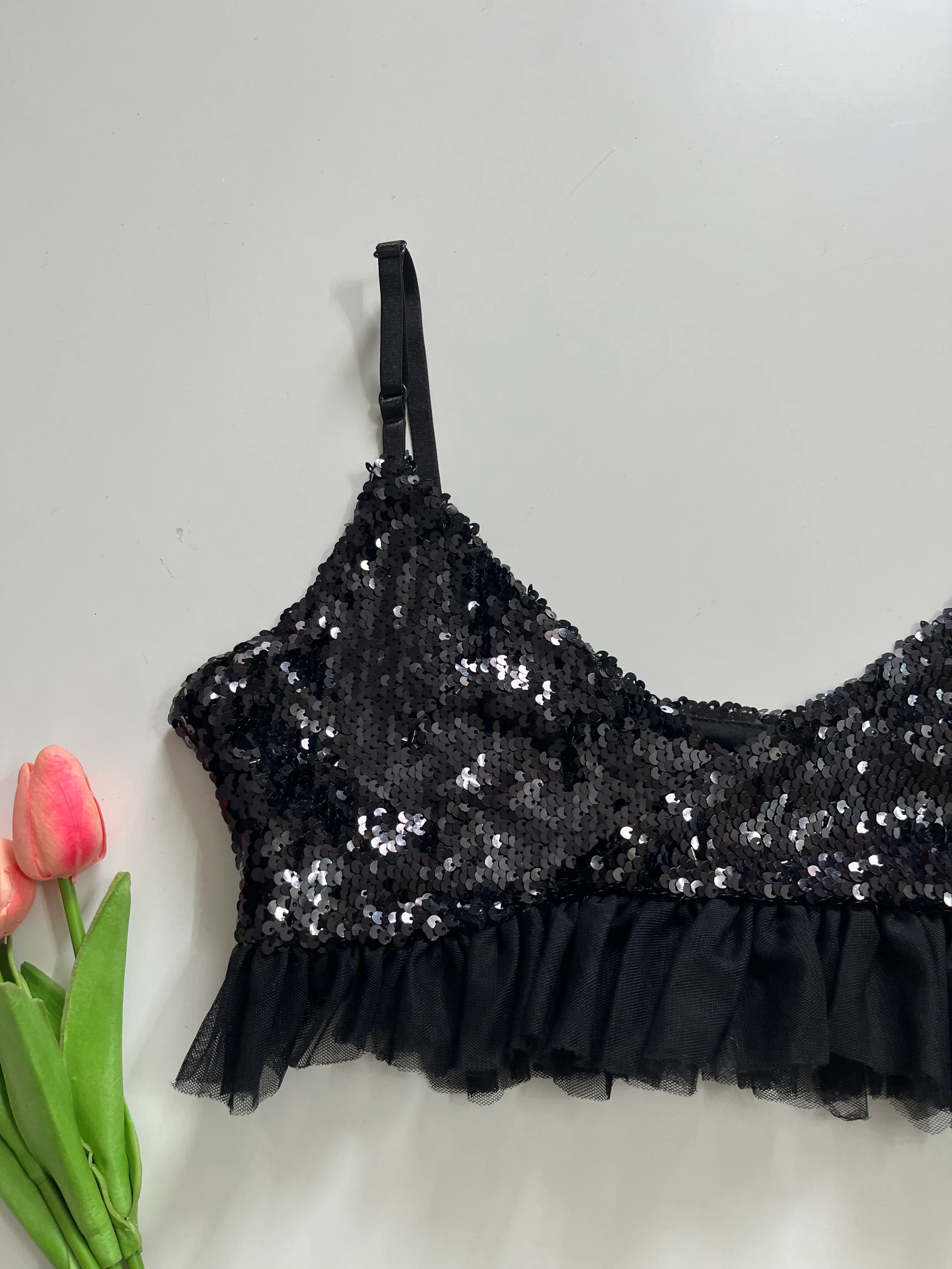 SEQUINS RUFFLE TOP - BUST 38 TO 40 - Image 2