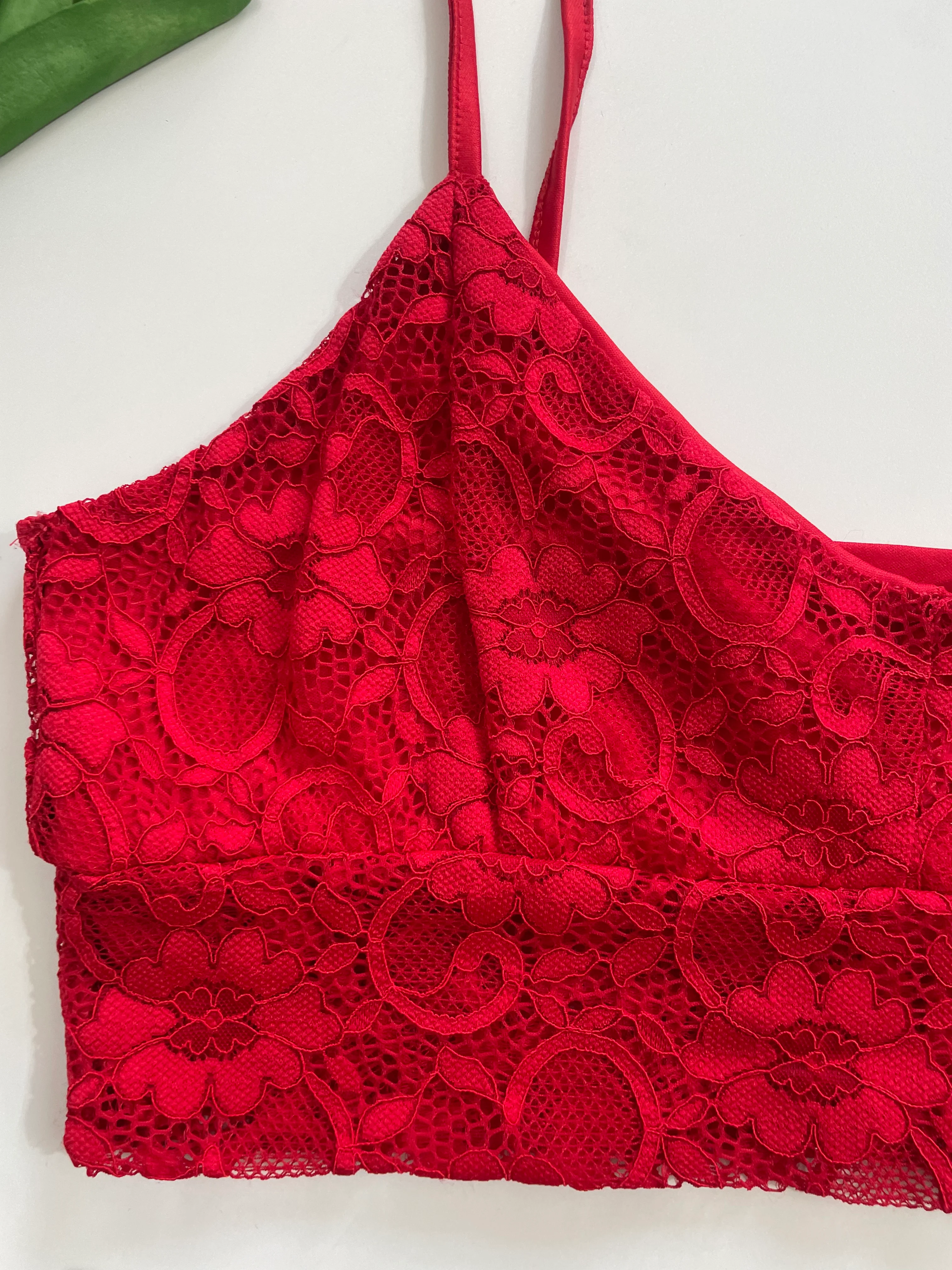 Red Lace Top-Bust 34 - Image 2