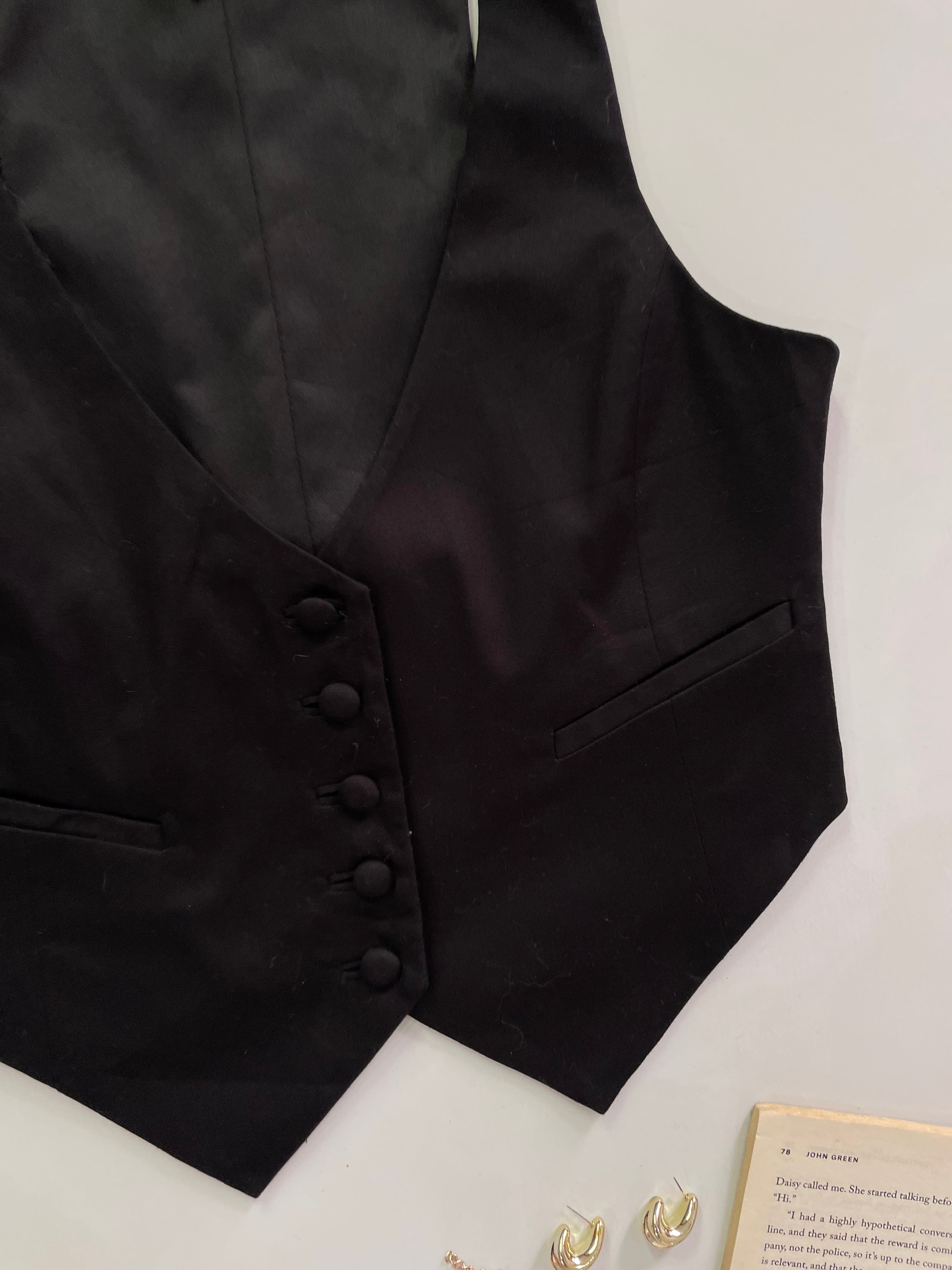 H&M Black Waistcoat-Bust 32 - Image 3
