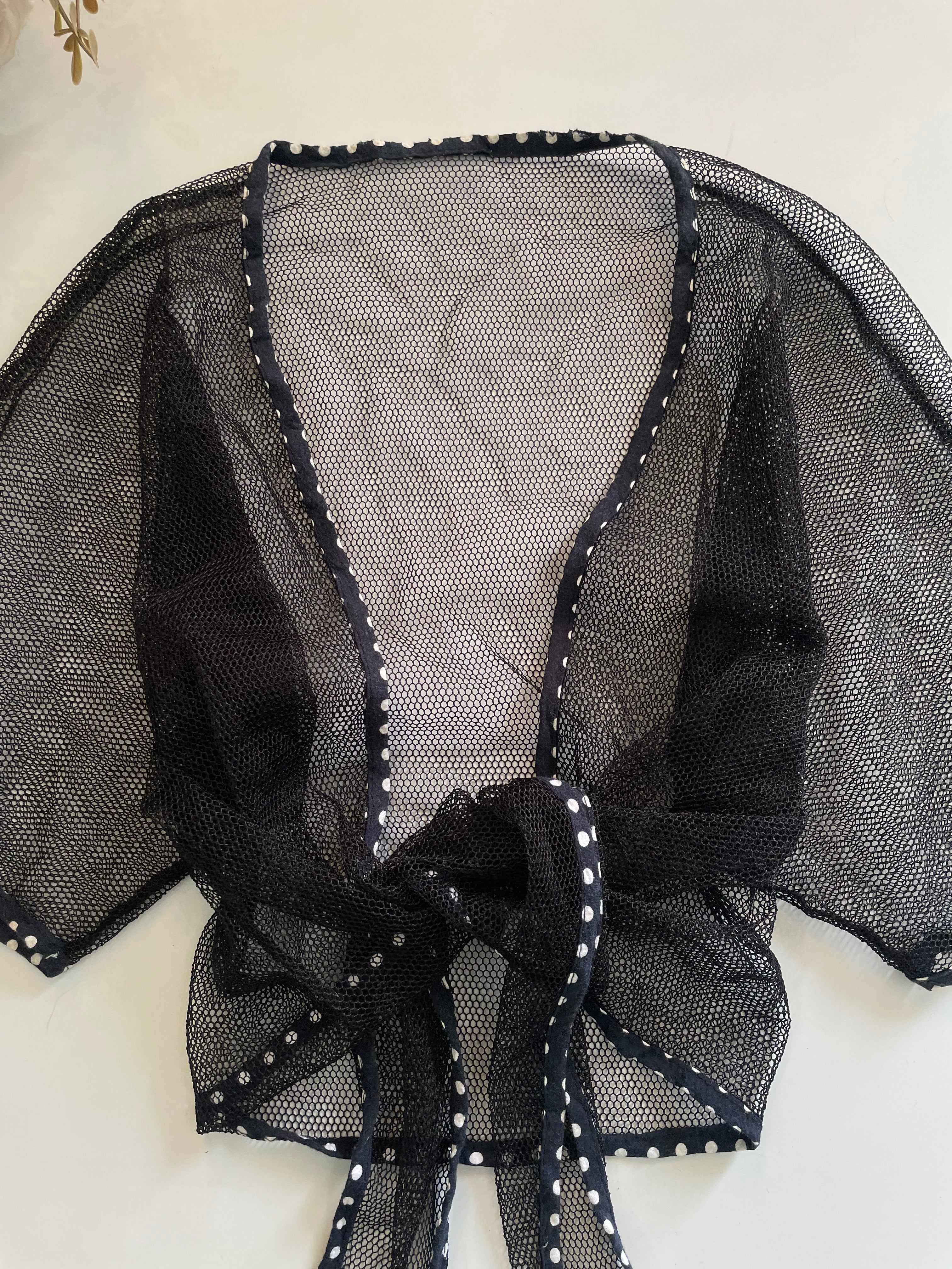 Fishnet Polka Dot Sheer Top-Bust 38 to 40 - Image 3