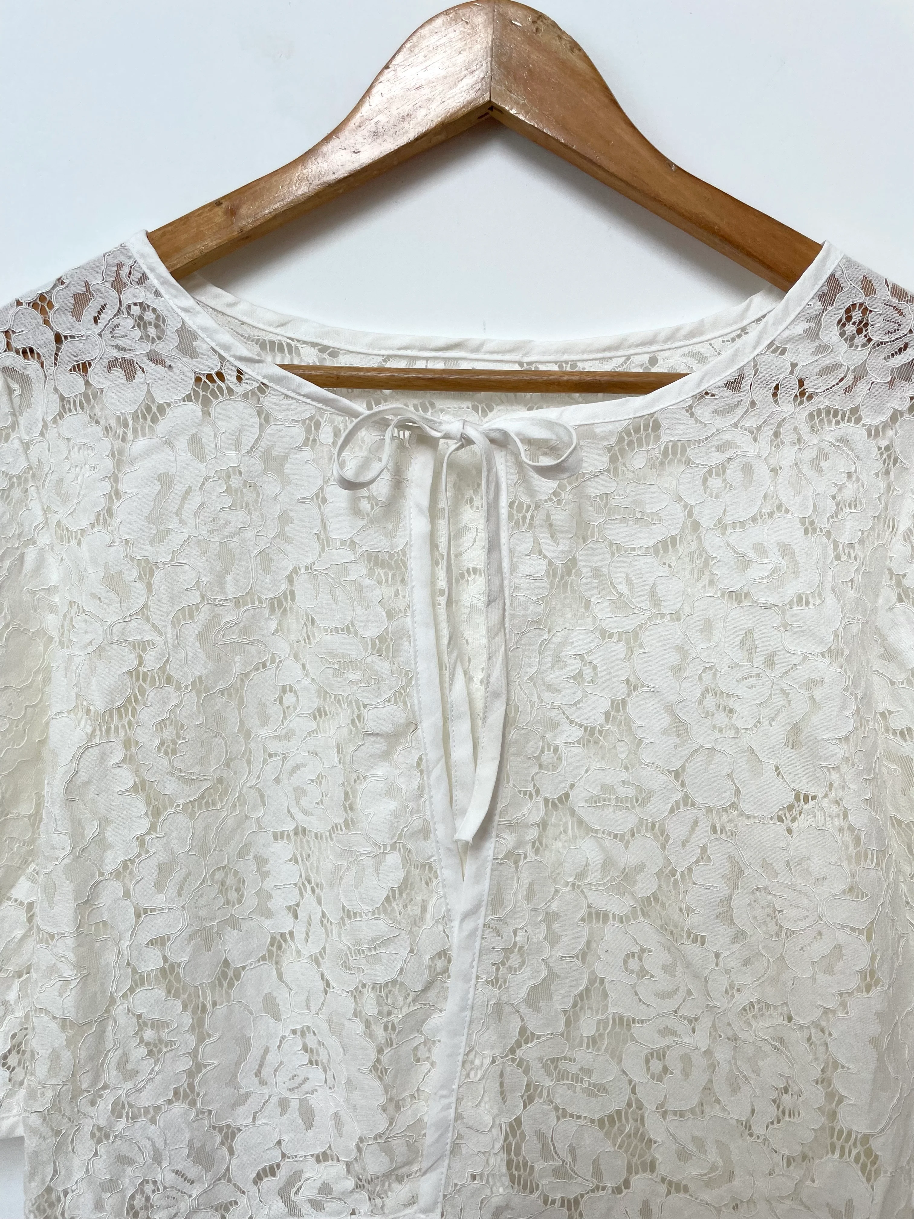 White Sheer Lace Top-Bust 34 to 36 - Image 2