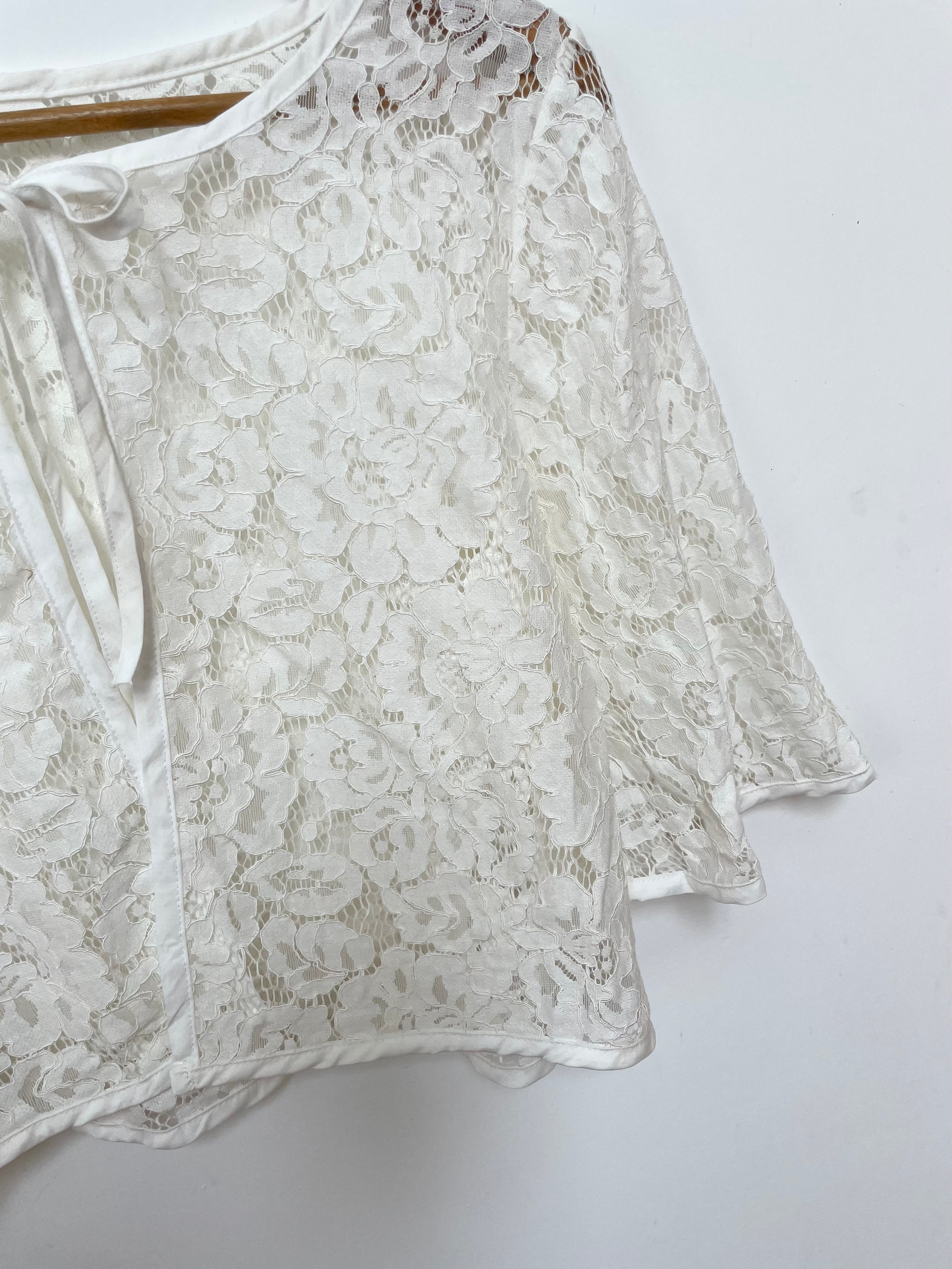 White Sheer Lace Top-Bust 34 to 36 - Image 3