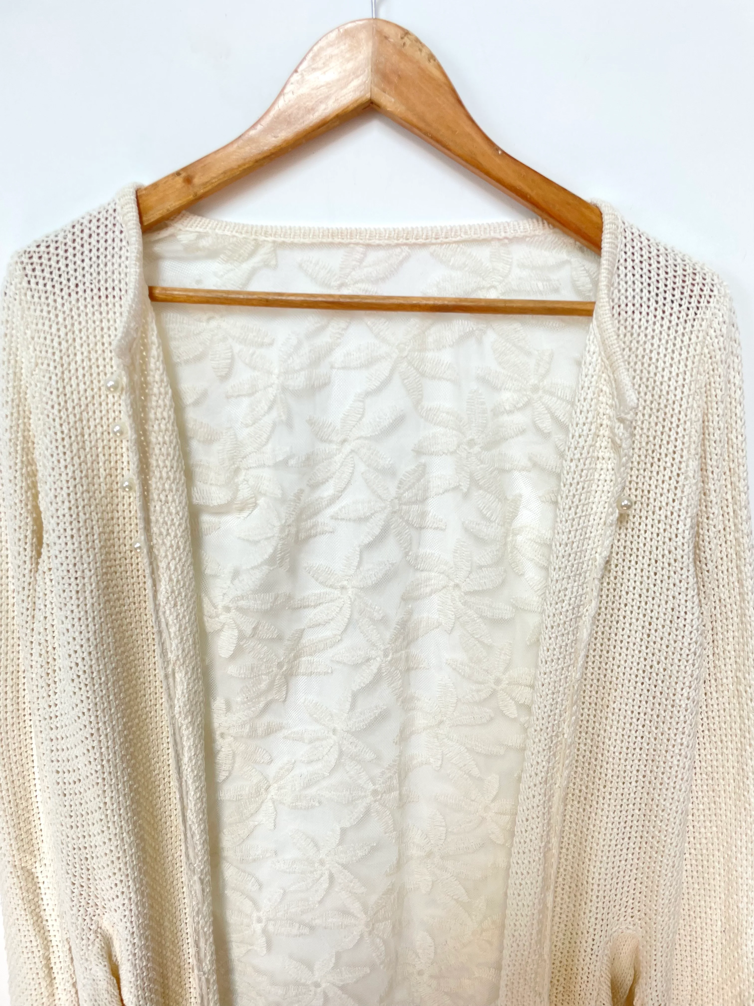 Sheer Crochet Shrug With Pockets-Bust 38 to 42 - Image 2