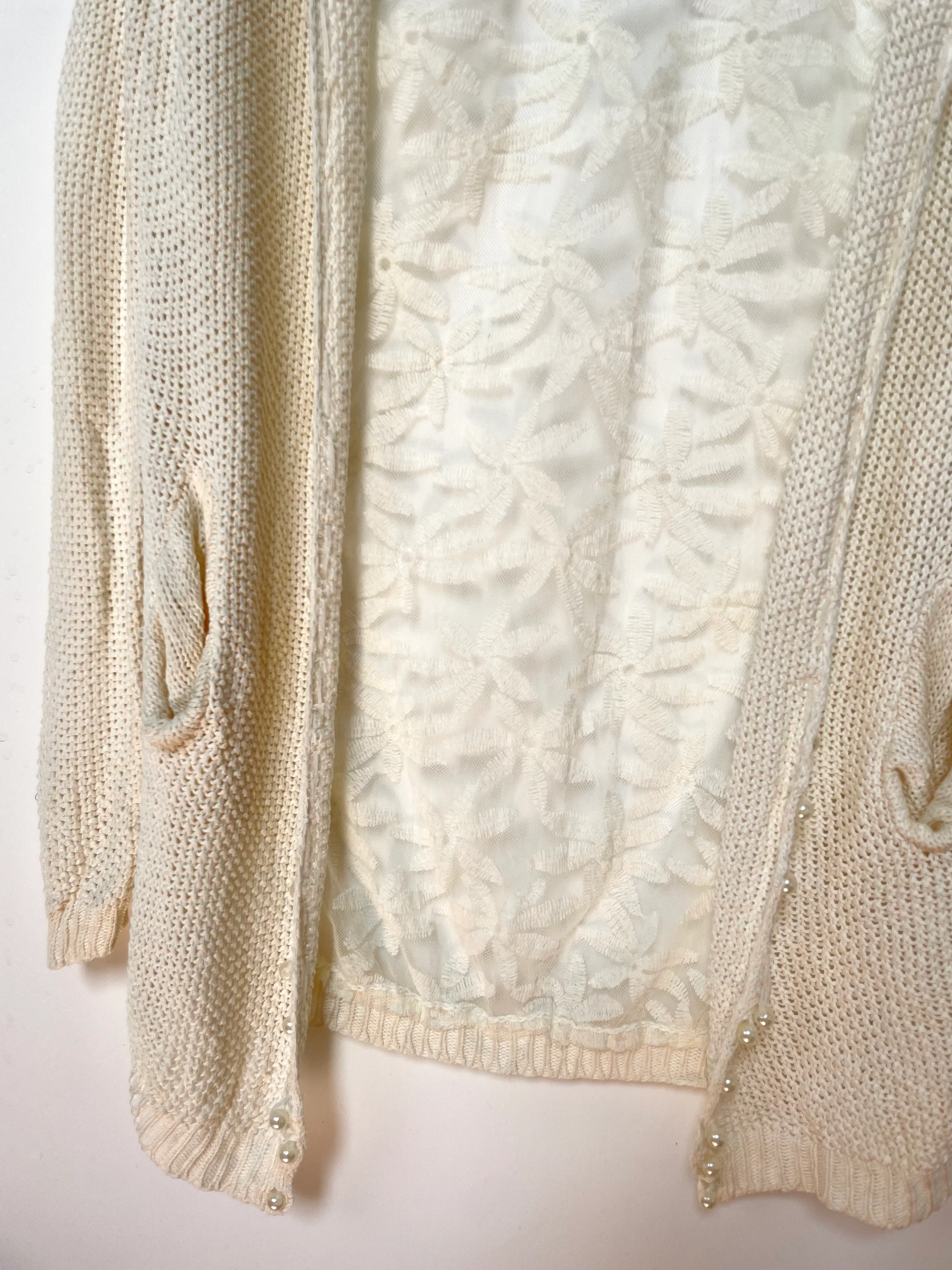 Sheer Crochet Shrug With Pockets-Bust 38 to 42 - Image 3