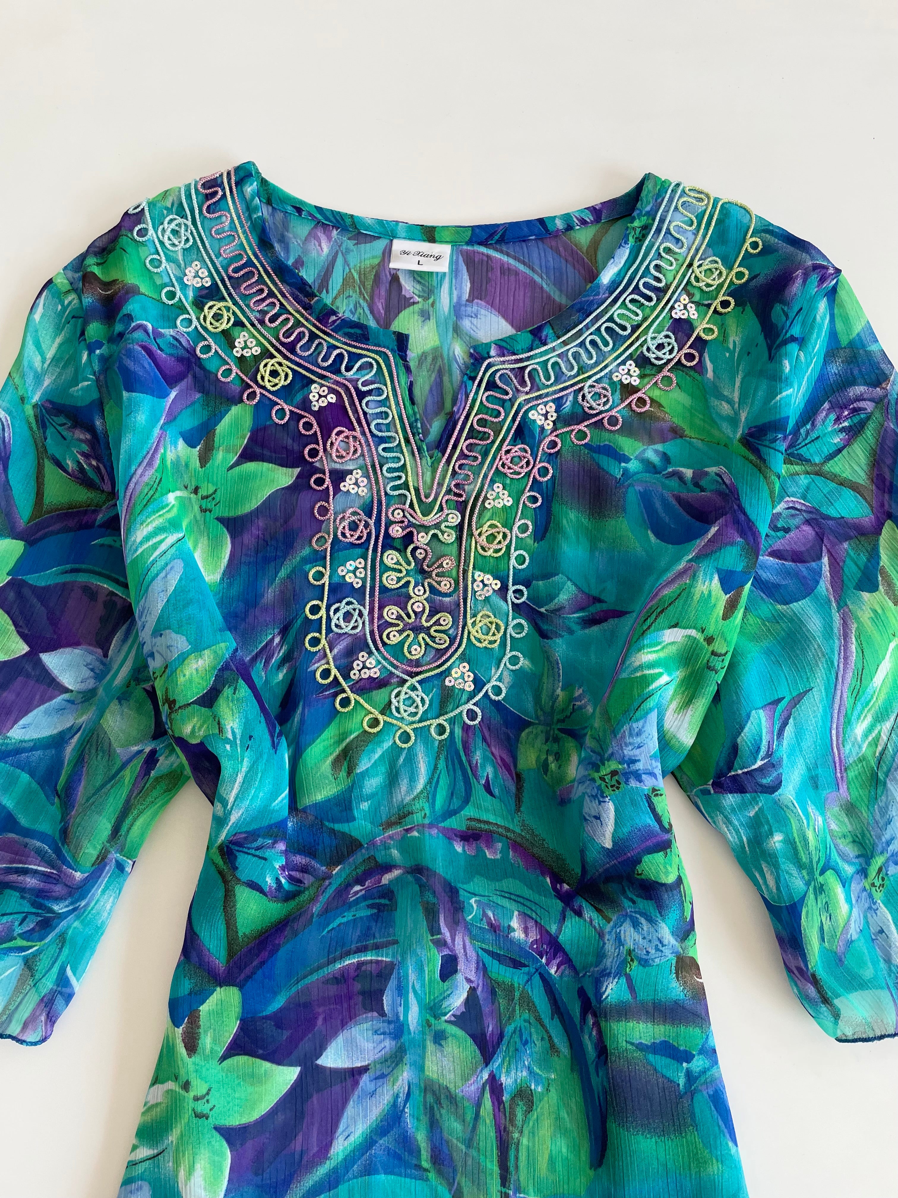 Embroidered Sheer Kurti-Bust 44 - Image 2