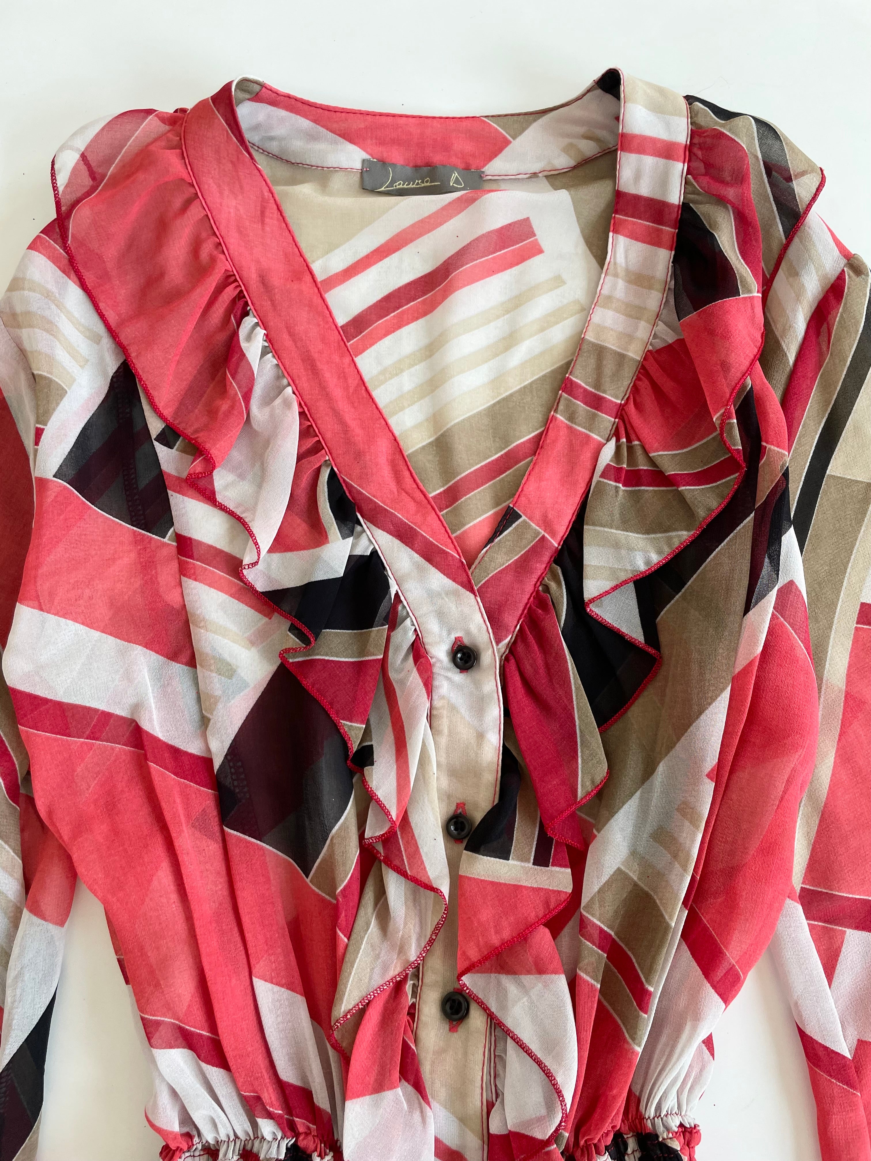 Vintage Ruffle Sheer Top-Bust 36 - Image 2