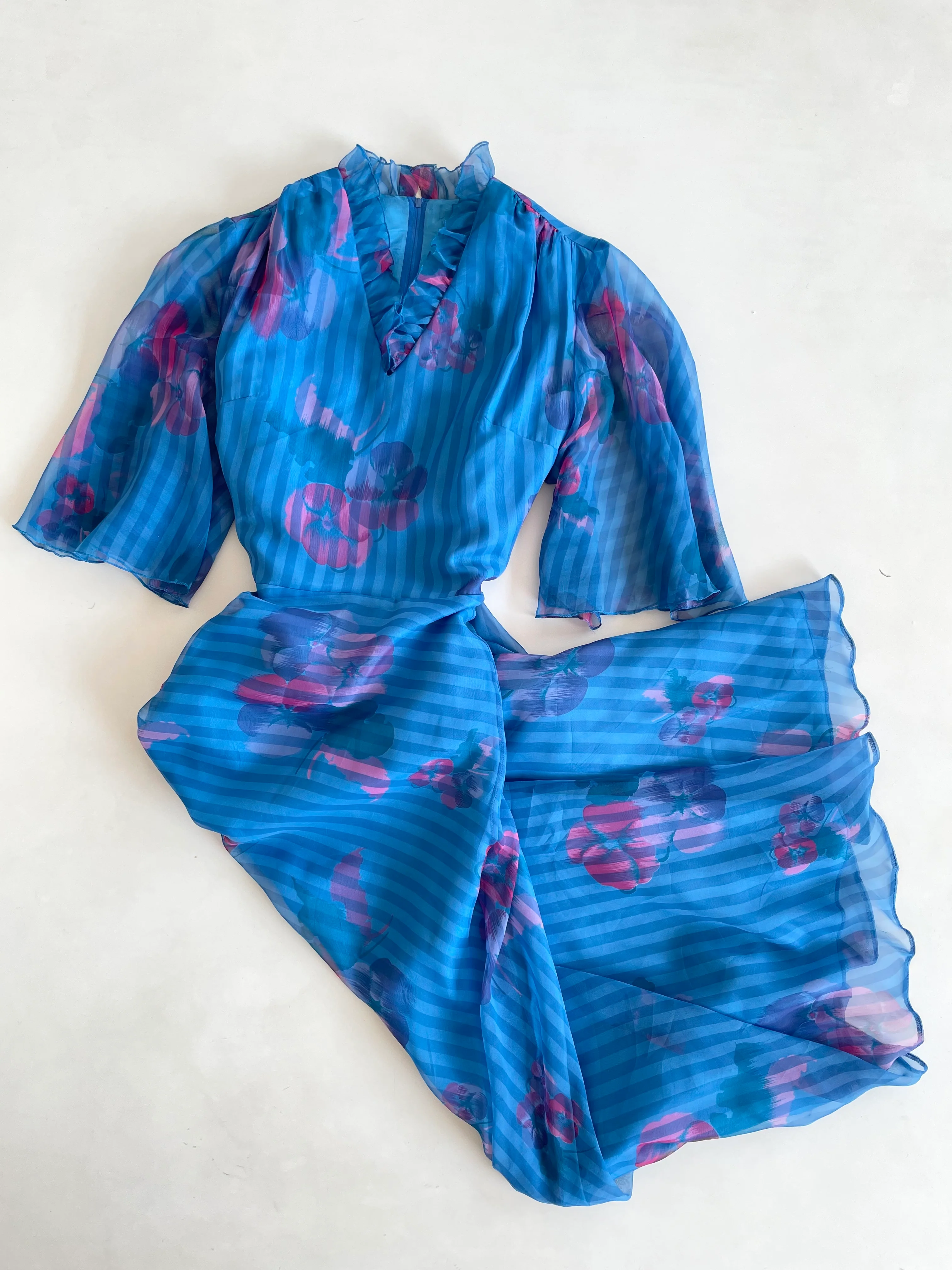 Vintage Ruffle Dress-Bust 40