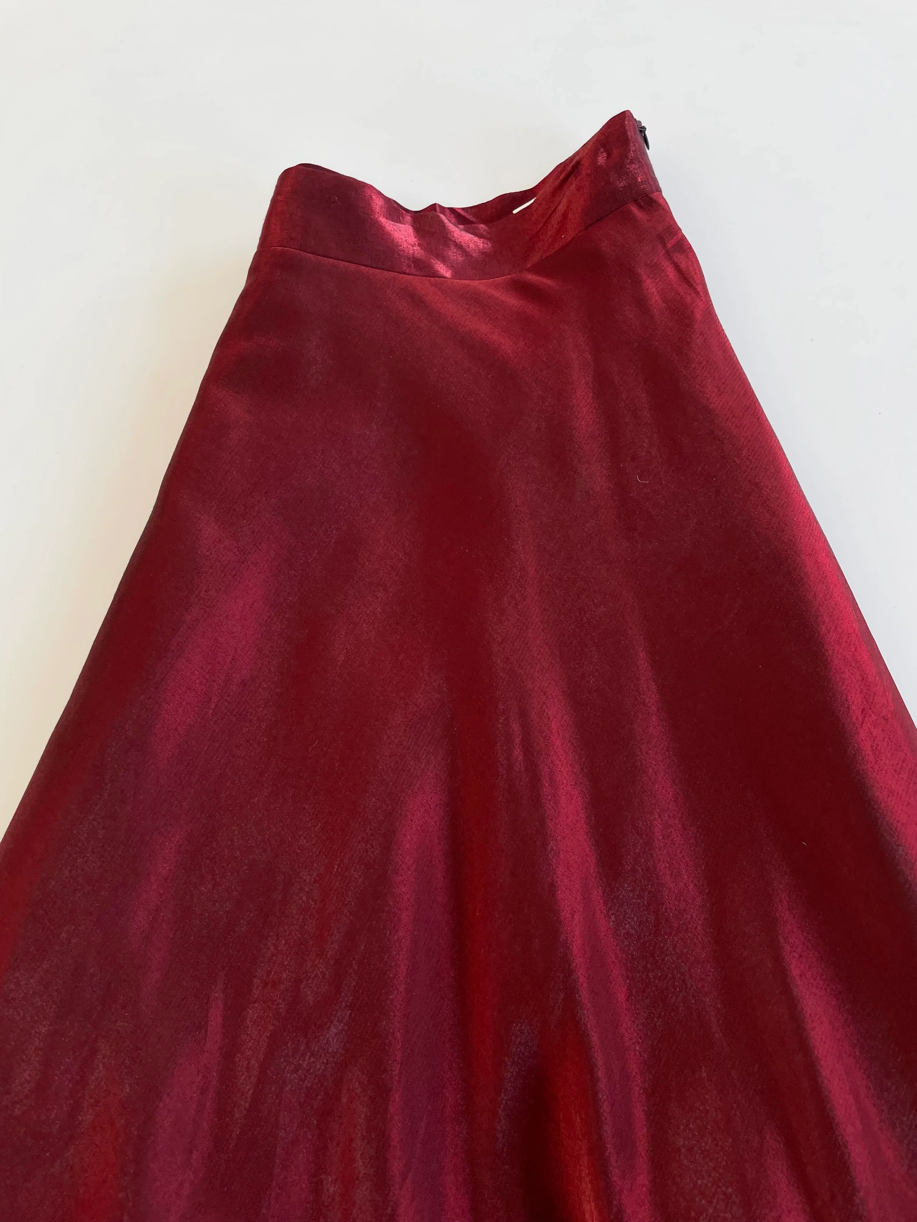 Organza Maroon Skirt-Waist 26 - Image 2