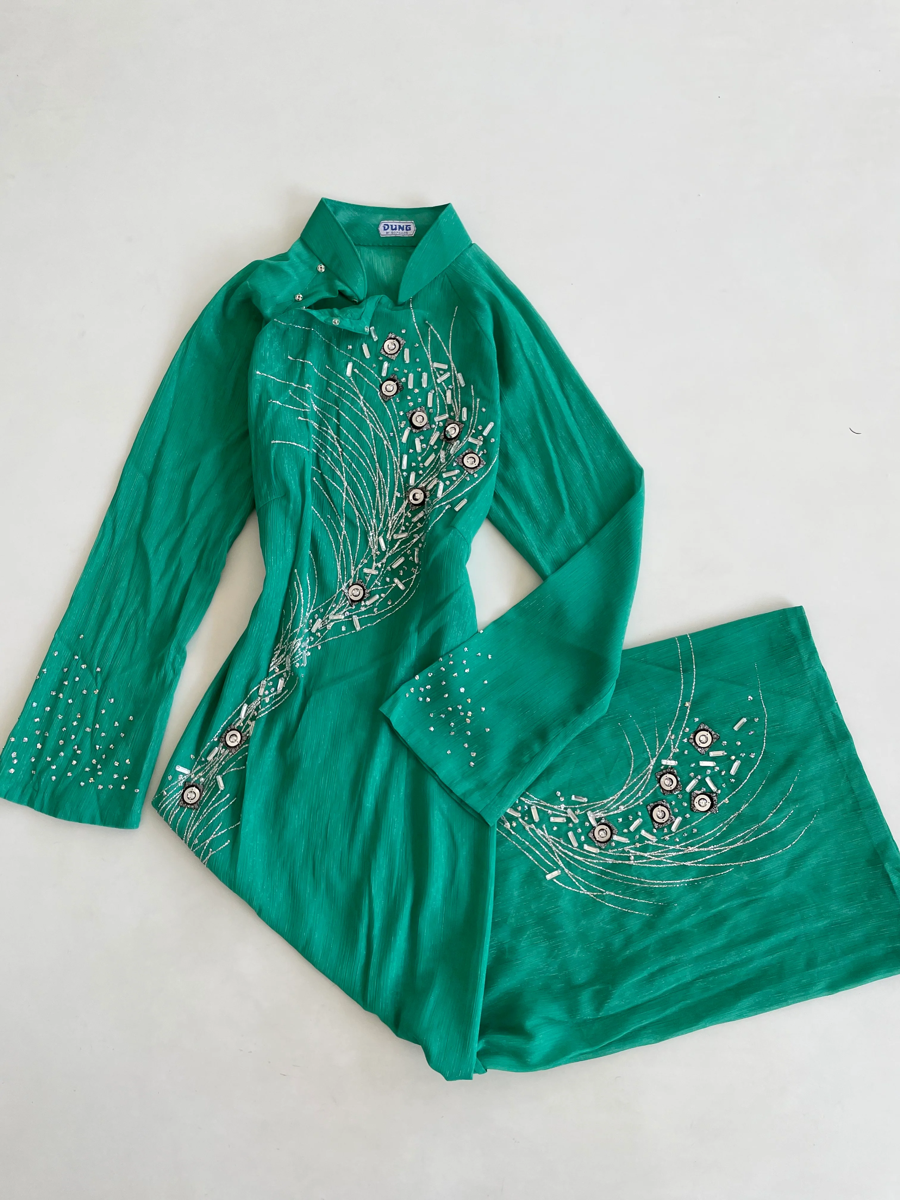 Embroidered Sheer Vintage Dress/Kurta-Bust 38