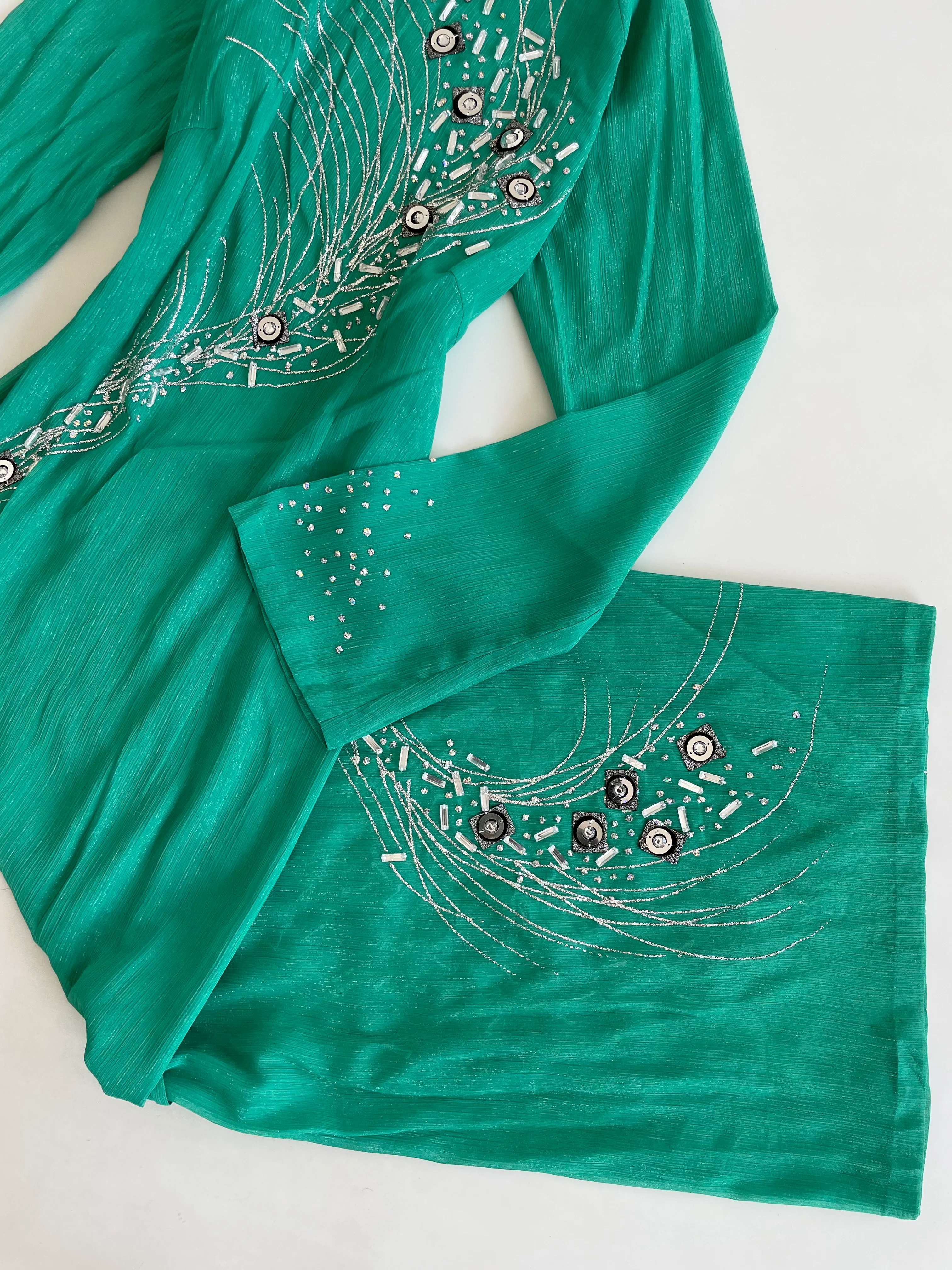 Embroidered Sheer Vintage Dress/Kurta-Bust 38 - Image 4