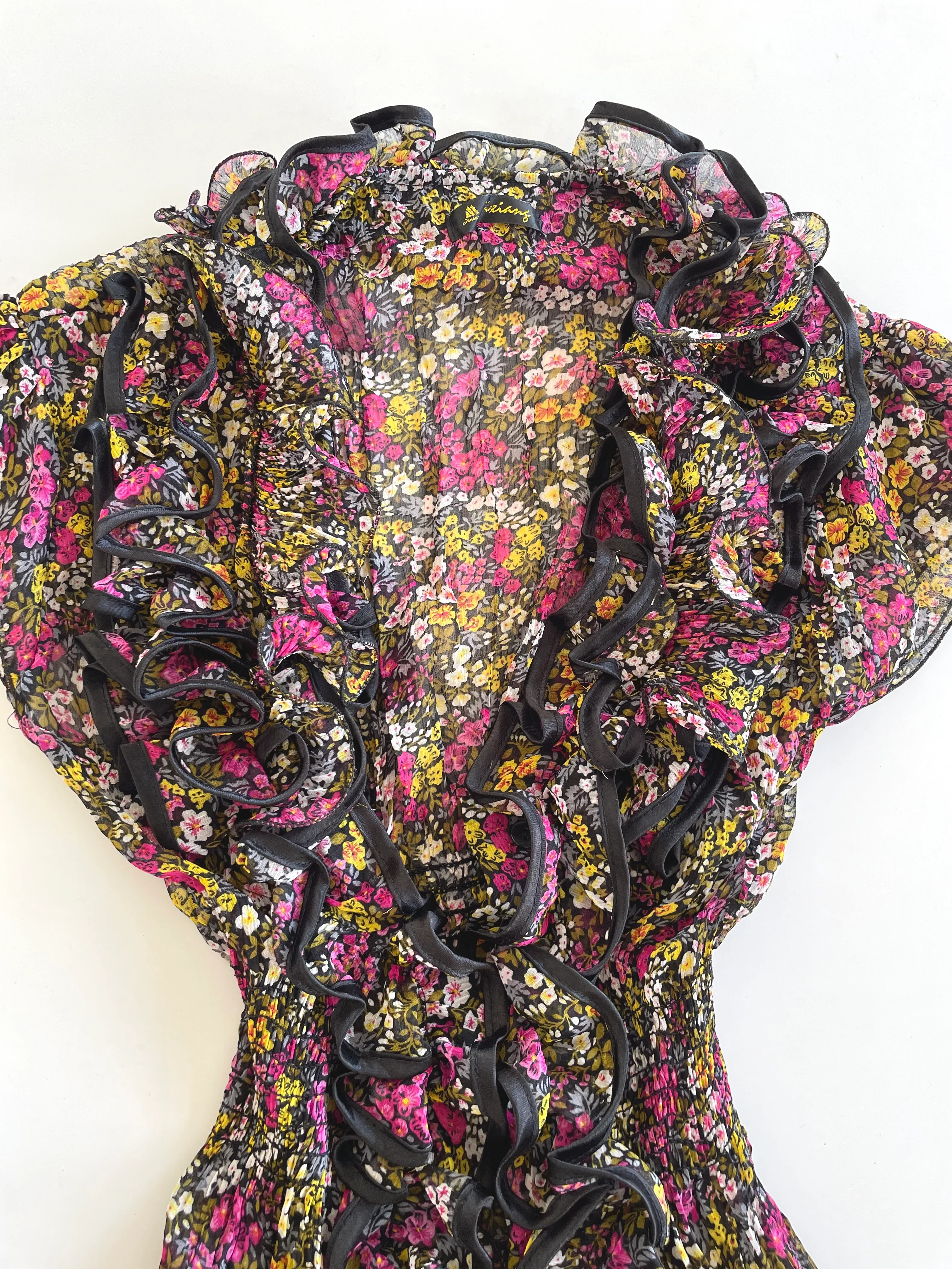 Ruffle Vintage Sheer Top-Bust 36 to 40 - Image 2