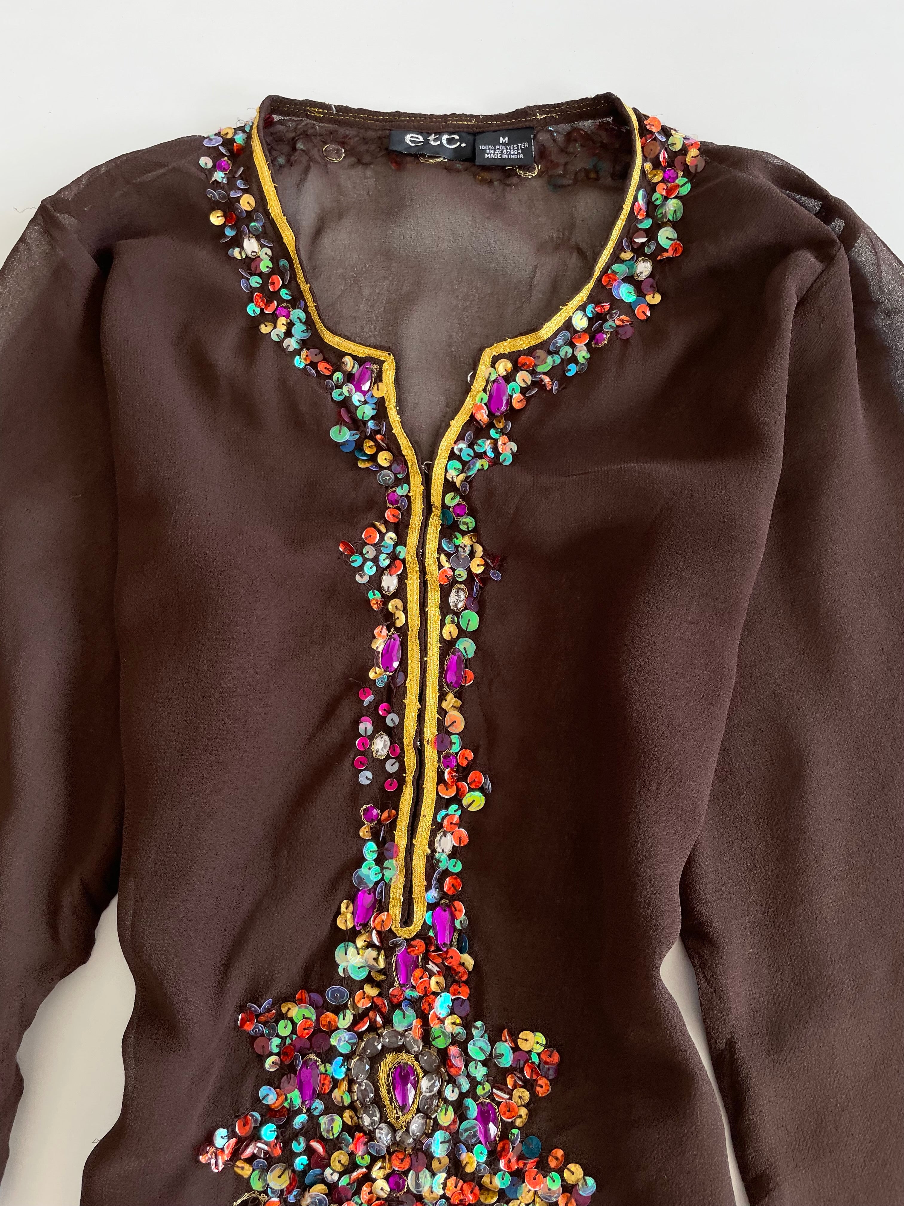 ETC Embroidered Sheer Top-Bust 34 - Image 2
