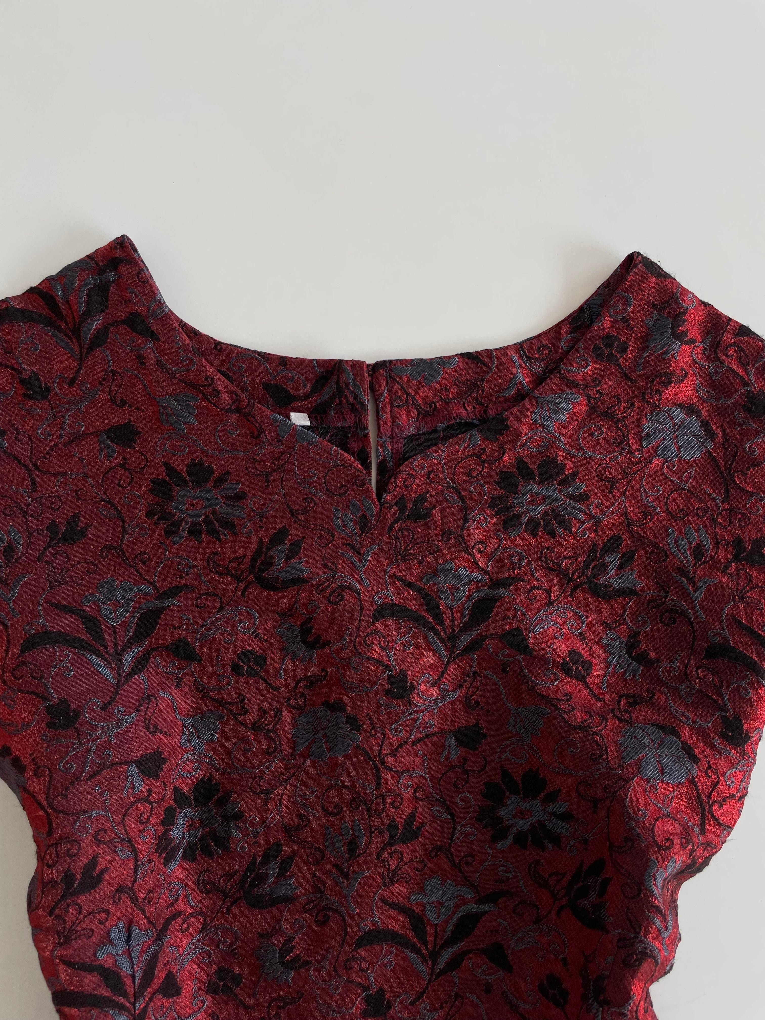 Jacquard Satin Vintage Top-Bust 40 - Image 2