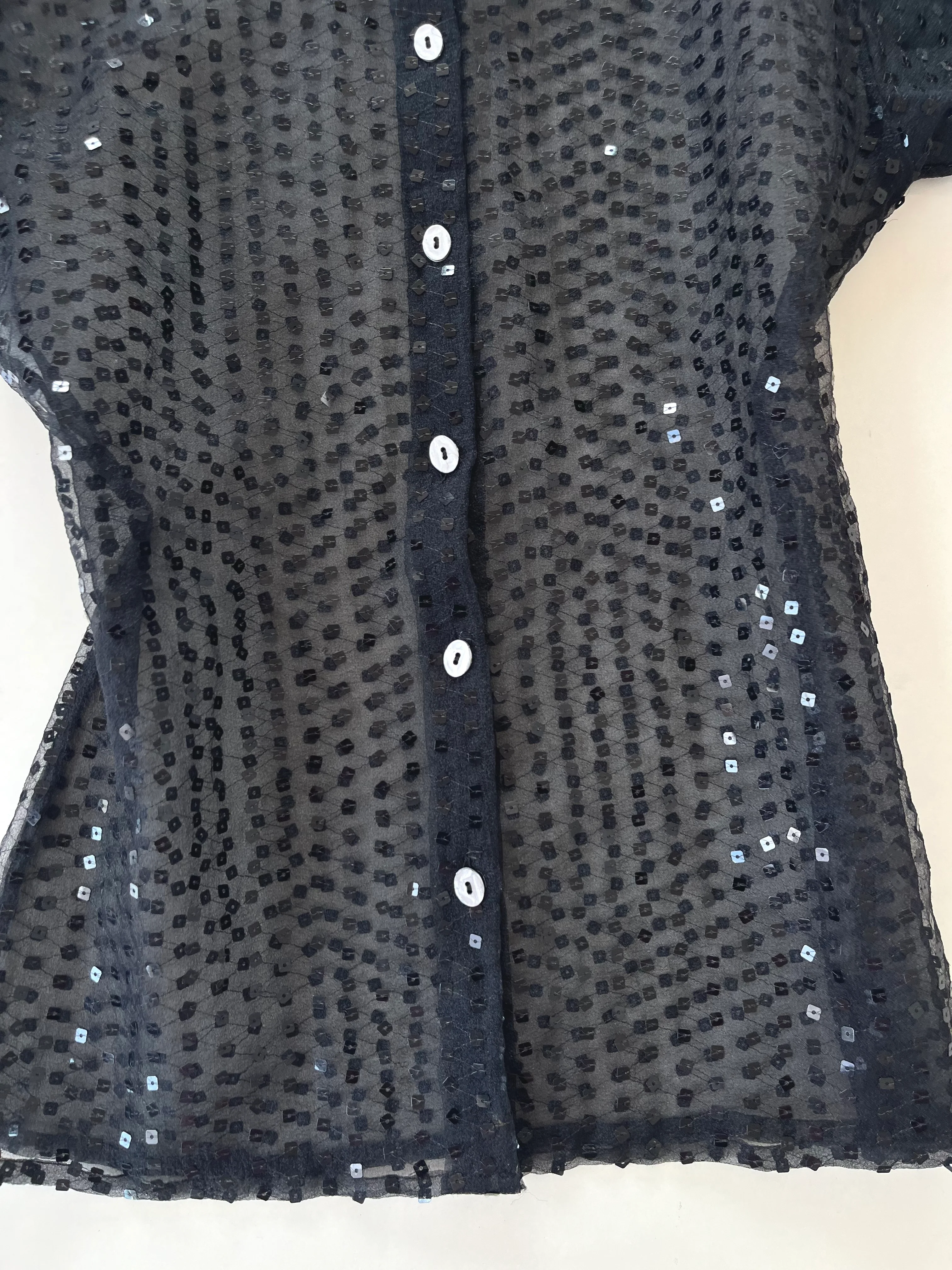 Legatte Sequin Sheer Shirt-Bust 38 - Image 3