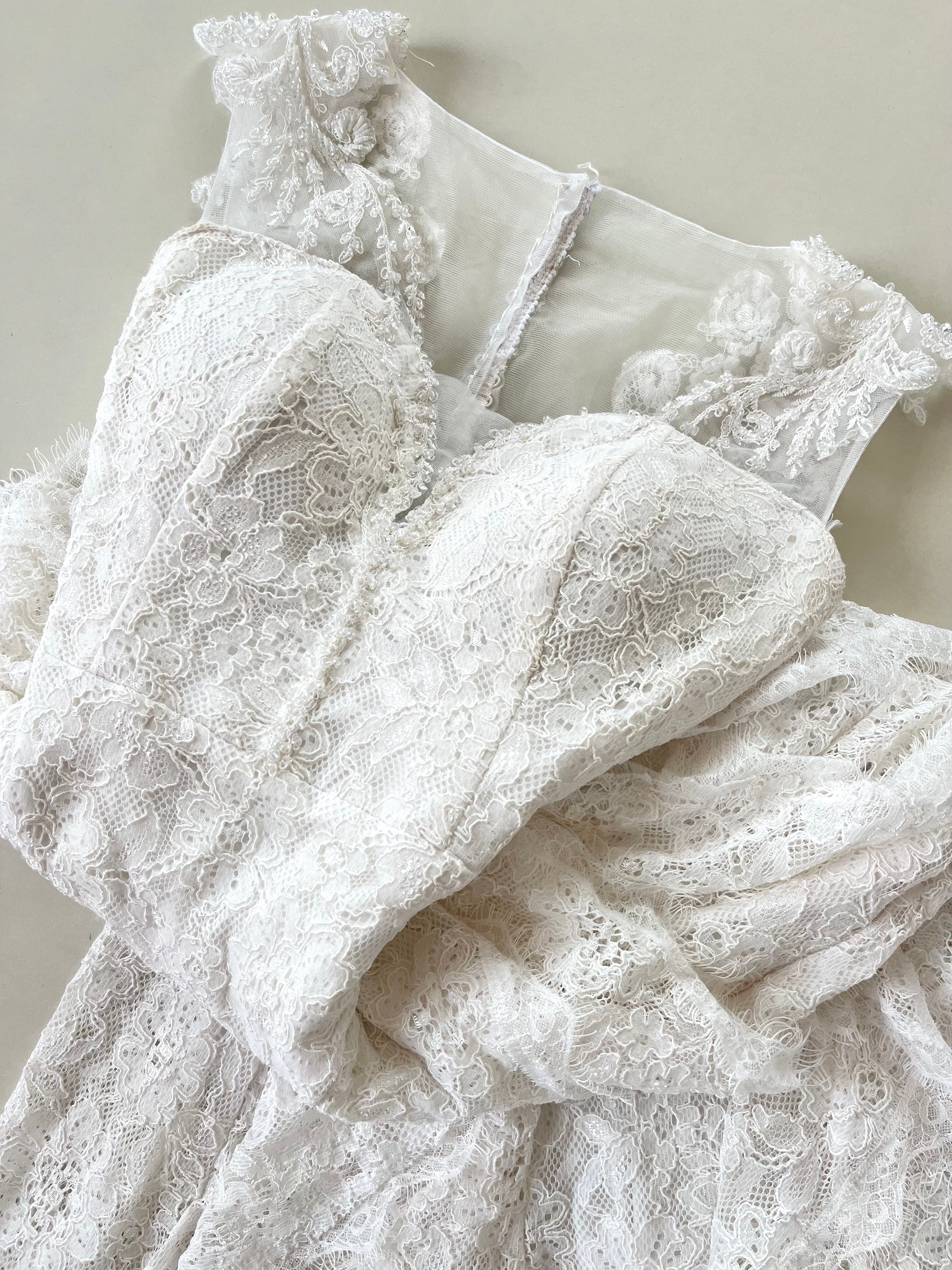 Hand Embroidered Dreamy White Dress-Bust 34 - Image 2