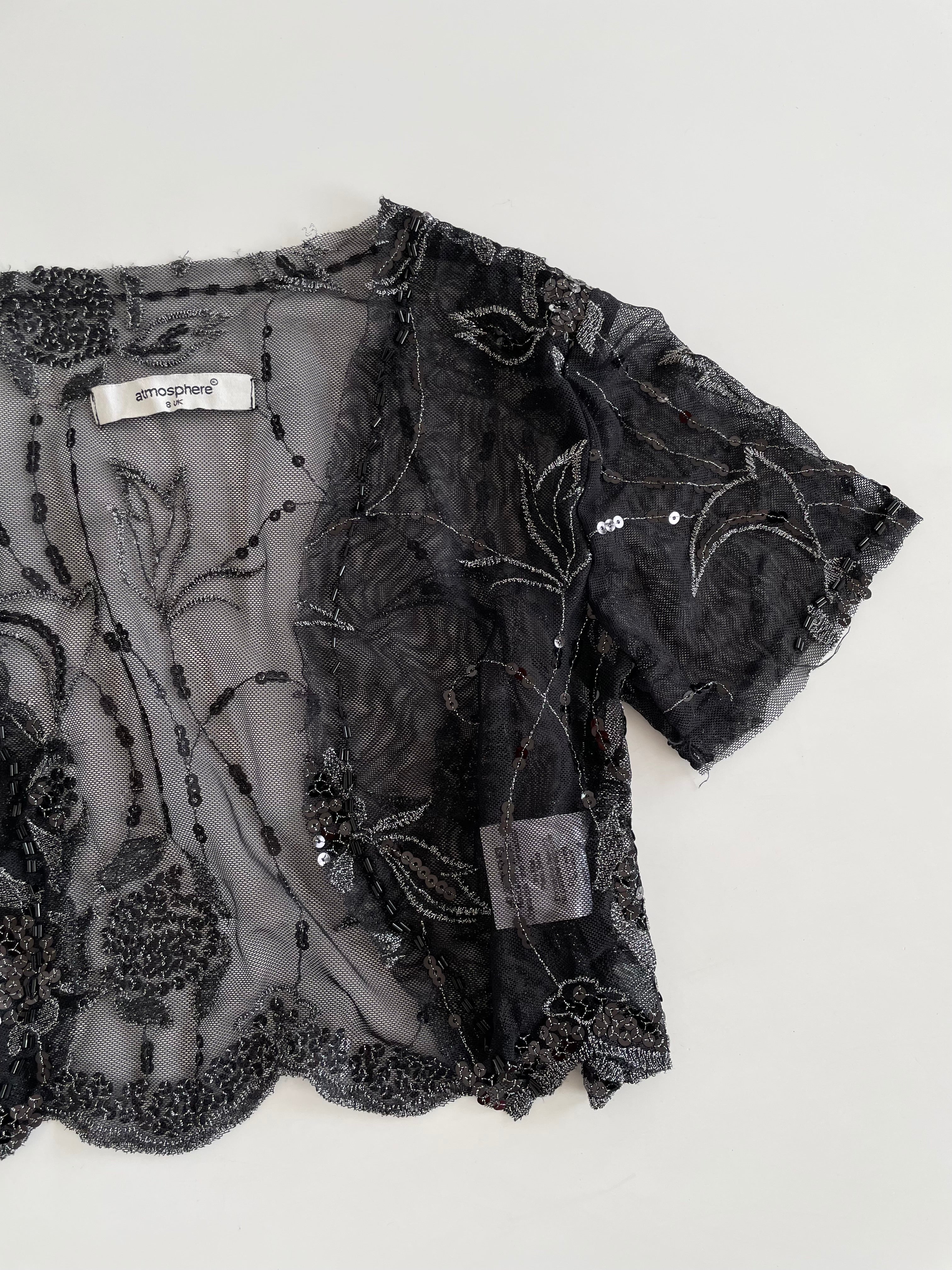 Atmosphere Embroidered Sheer Top-Bust 30 - Image 2