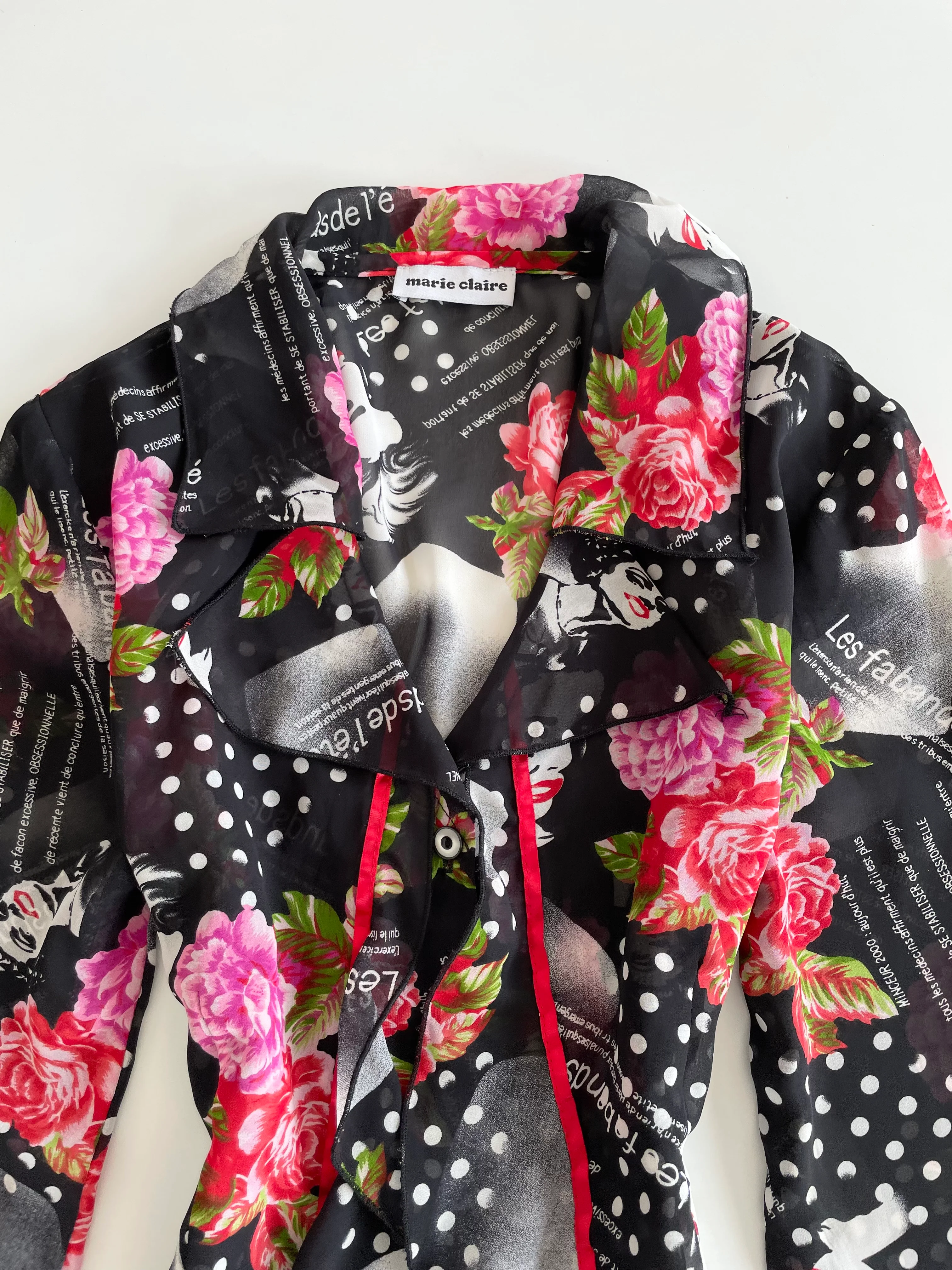 Marie Claire Vintage Sheer Shirt -Bust 26 - Image 3