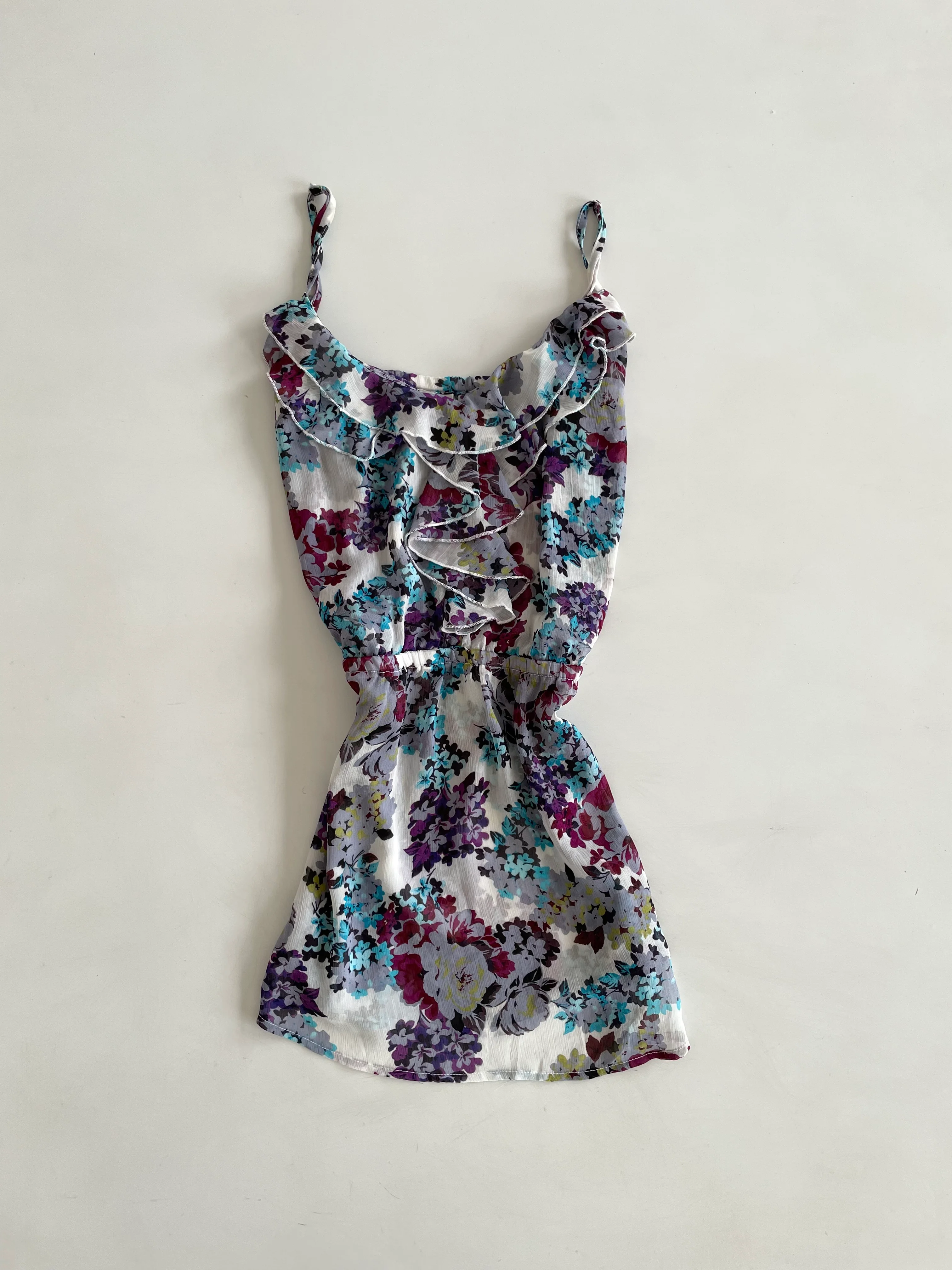 Dynamite Ruffle Sheer Top-Bust 34