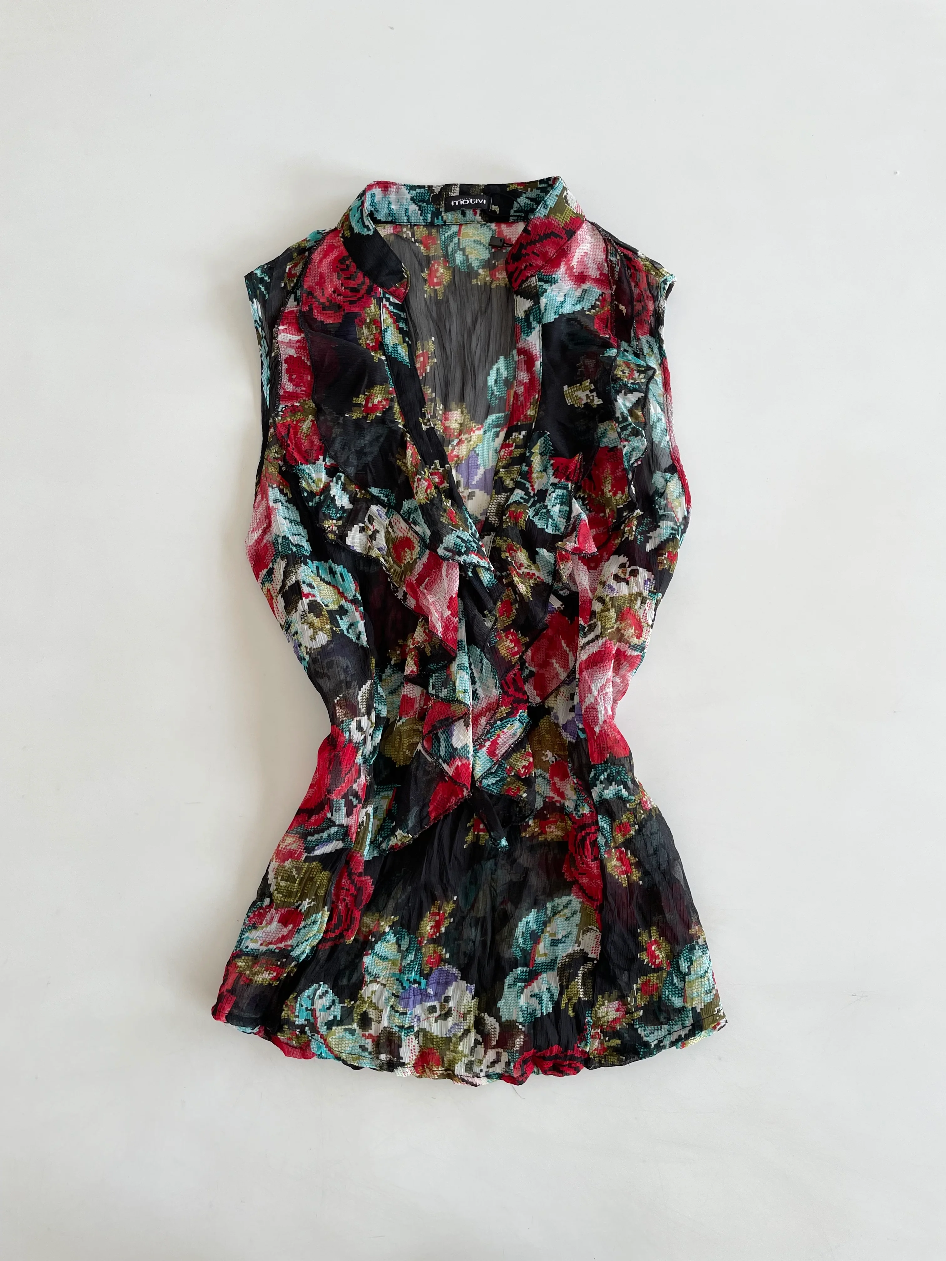 Motivi Ruffle Sheer Top-Bust 38