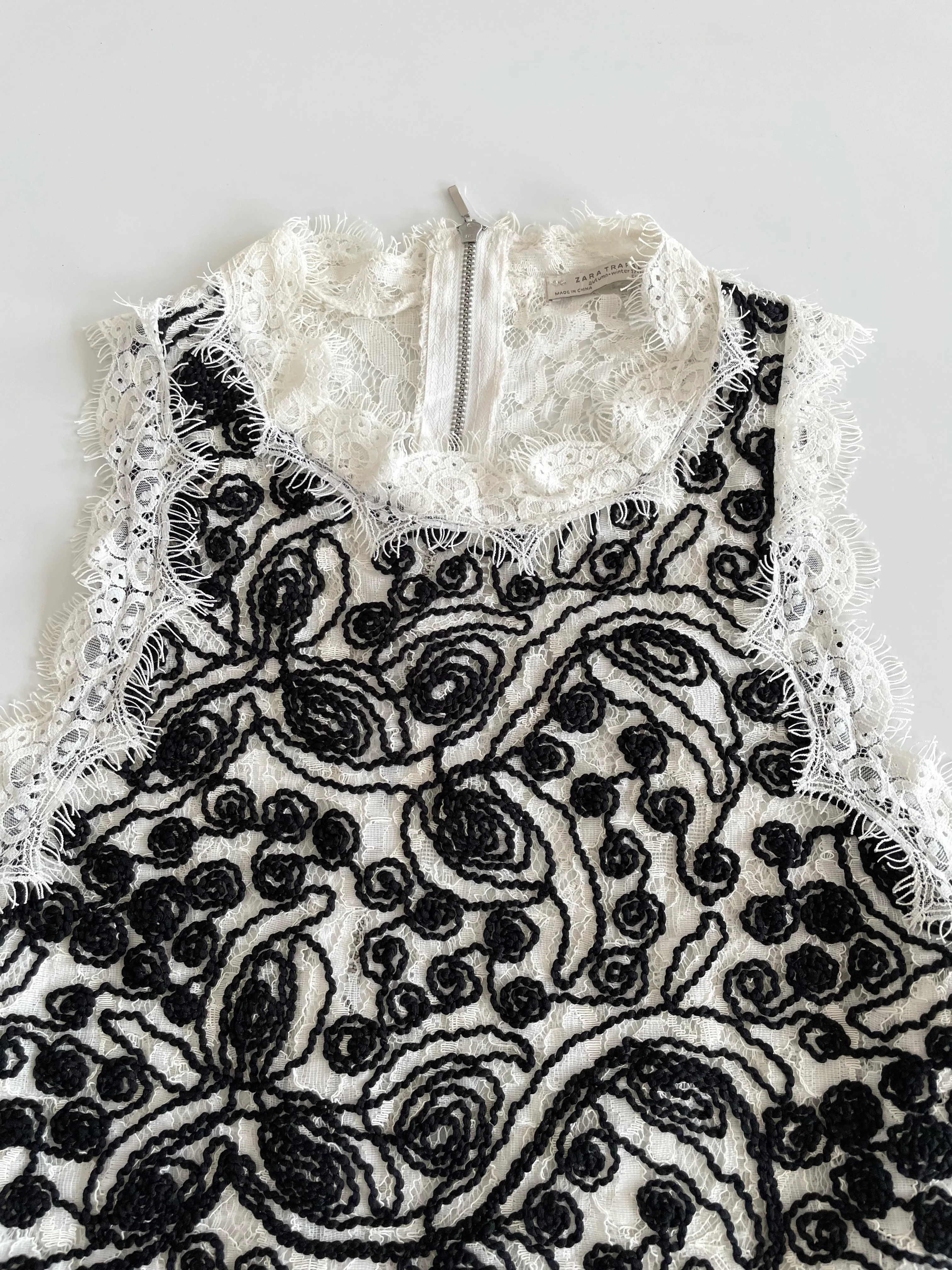 Zara Lacy Sheer Embroidered Top-Bust 34 to 36 - Image 2
