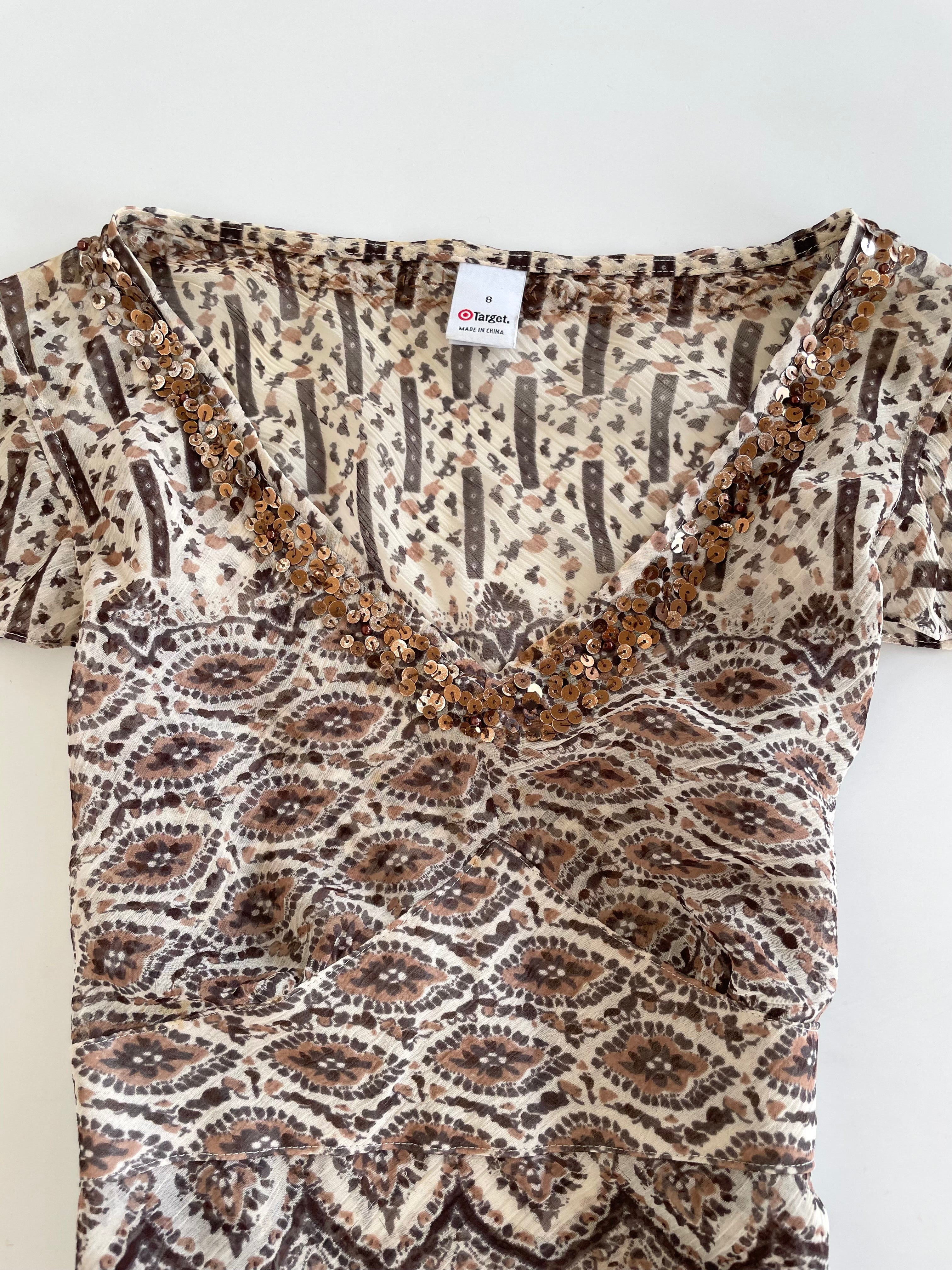 Embroidered Sheer Top-Bust 34 - Image 2