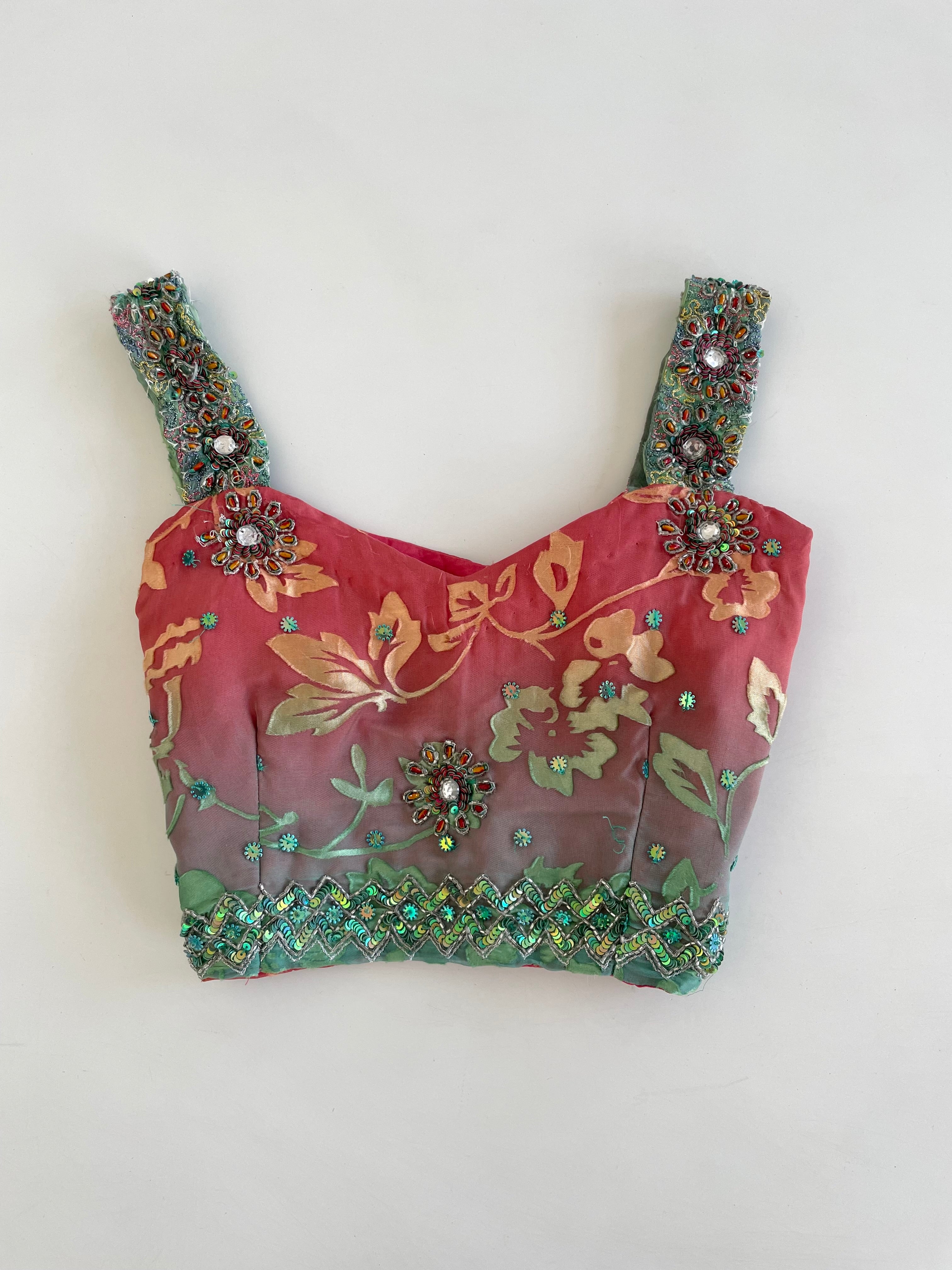 Heavily Hand Embroidered Desi Top-Bust 32